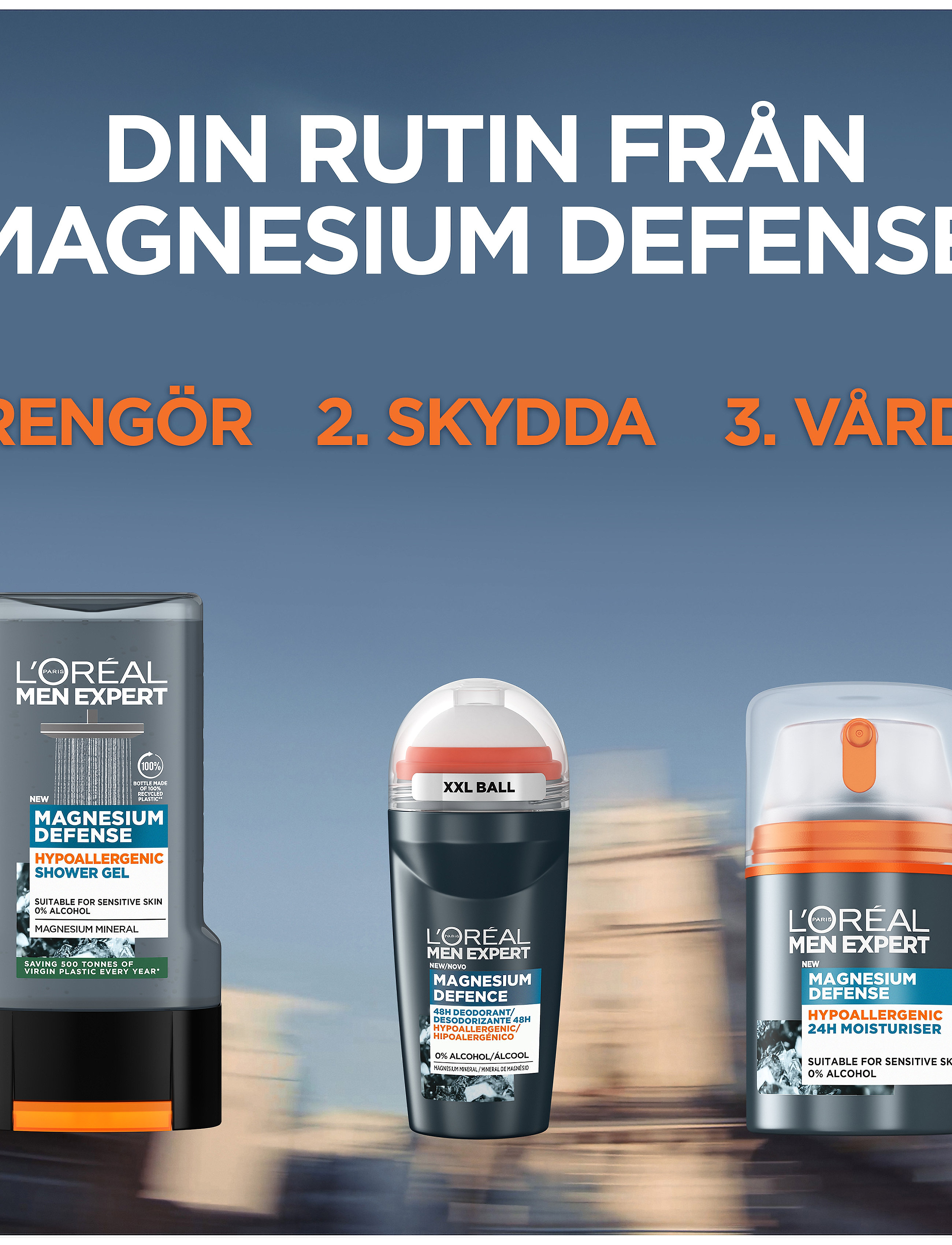 L'Oréal Paris L'oréal Paris Men Expert Magnesium Defence Hypoallergenic 48H Deodorant Roll On 50 ml, 50 ml, Nude, Deodoranter > Roll-On, Herre