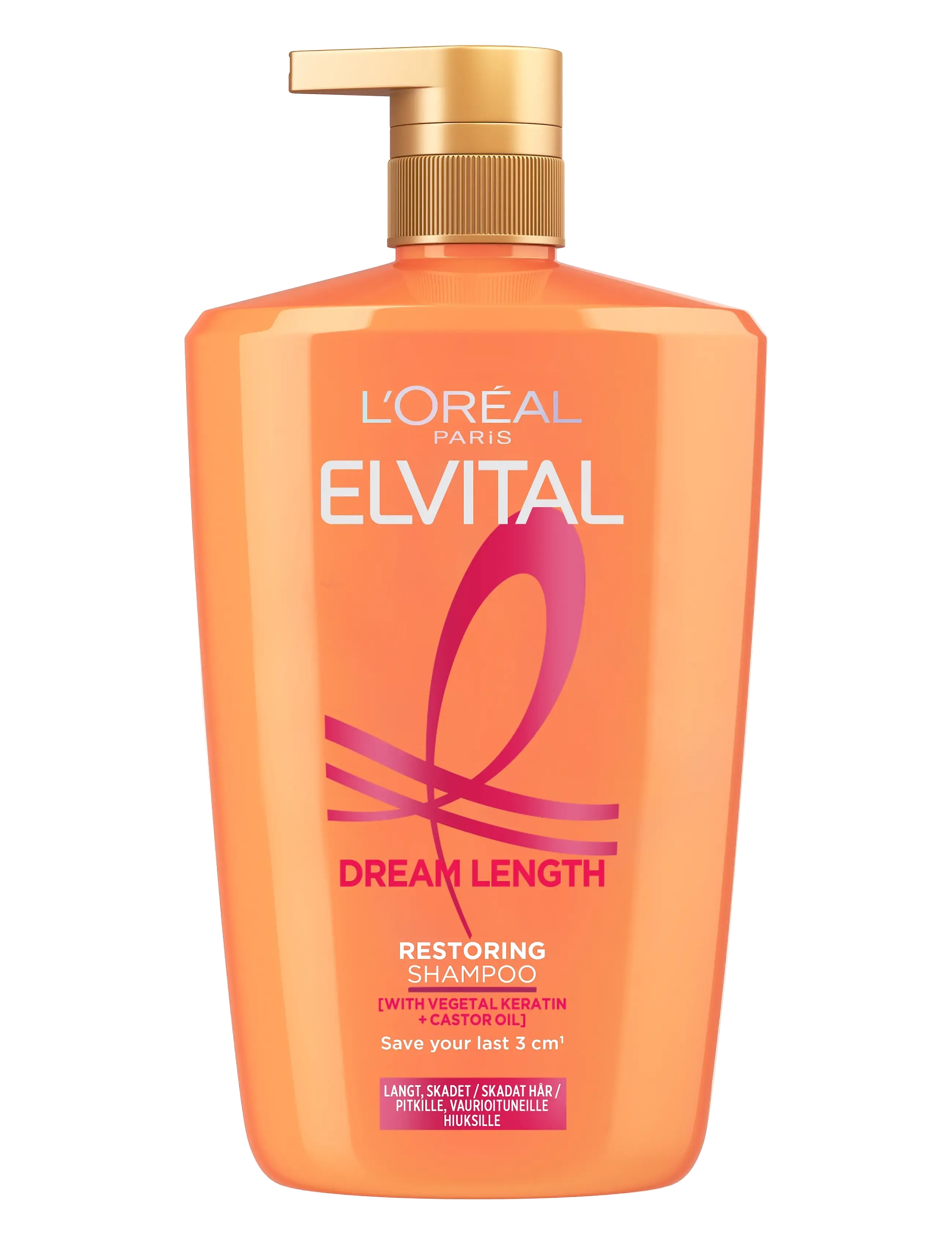 L'Oréal Paris Elvital Dream Length Shampoo For Long Hair 1000 Ml, Shampoo, Nude, Str: 1000 ml