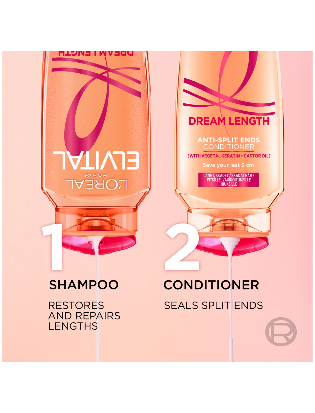 L'Oréal Paris - L'Oréal Paris Elvital Dream Length Shampoo for long hair 1000 ml - sjampó - clear - 3