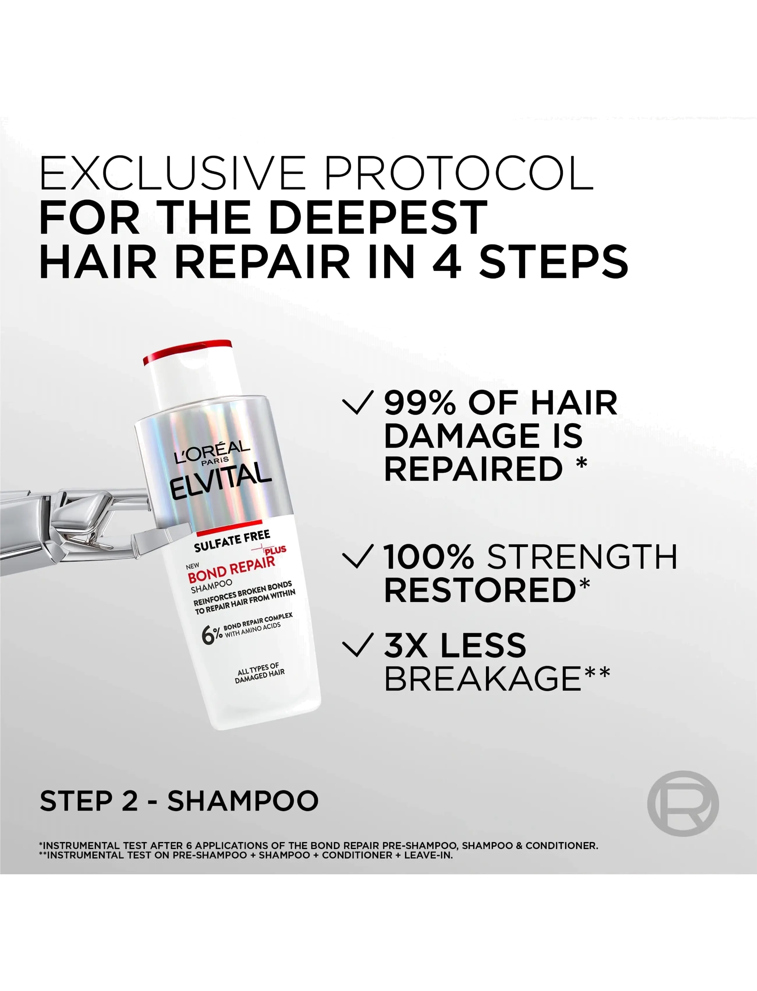 L'Oréal Paris - L'Oréal Paris Elvital Bond Repair Shampoo for damaged hair 200 ml - shampoo - no colour - 2