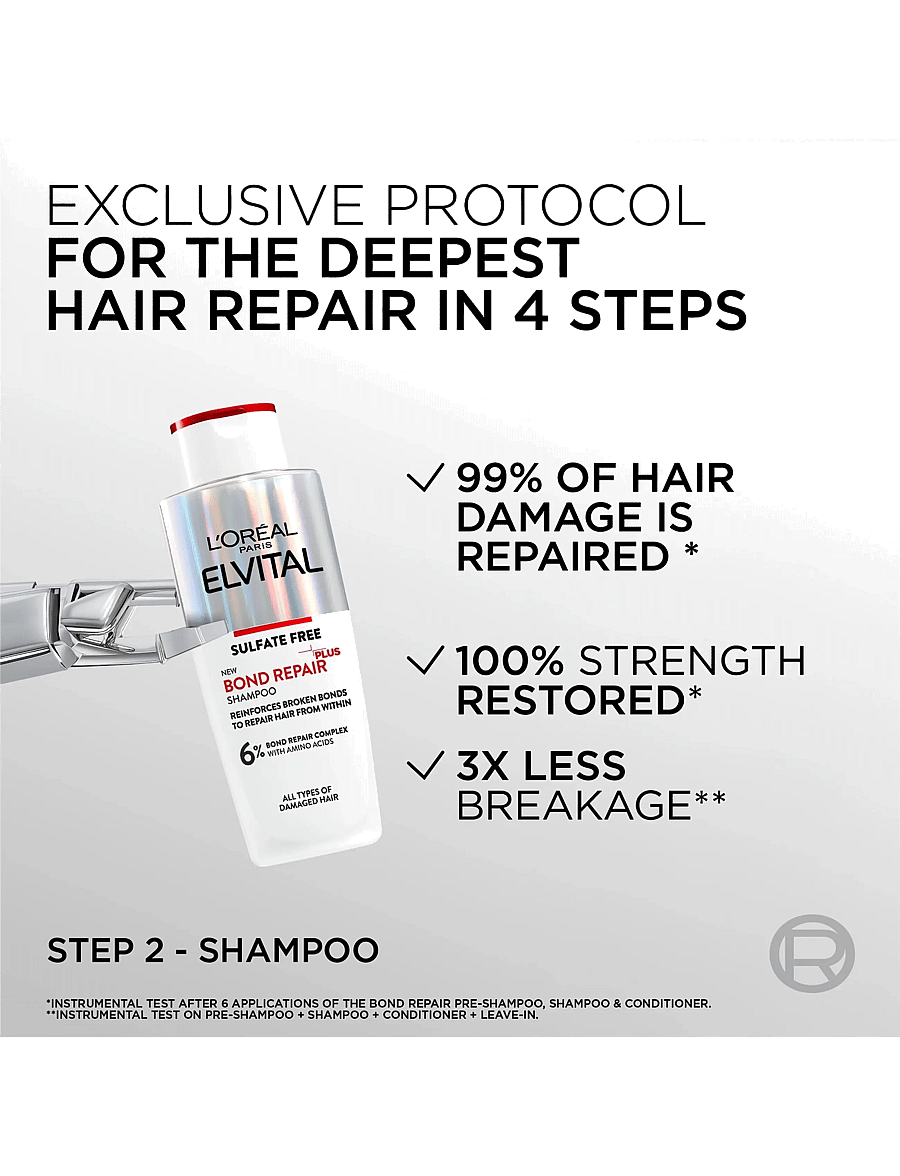 L'Oréal Paris - L'Oréal Paris Elvital Bond Repair Shampoo for damaged hair 200 ml - Šampoon - no colour - 2