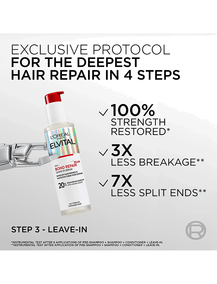 L'Oréal Paris - L'Oréal Paris Elvital Bond Repair Leave-in Serum for damaged hair 150 ml - juukseseerumid - no colour - 5
