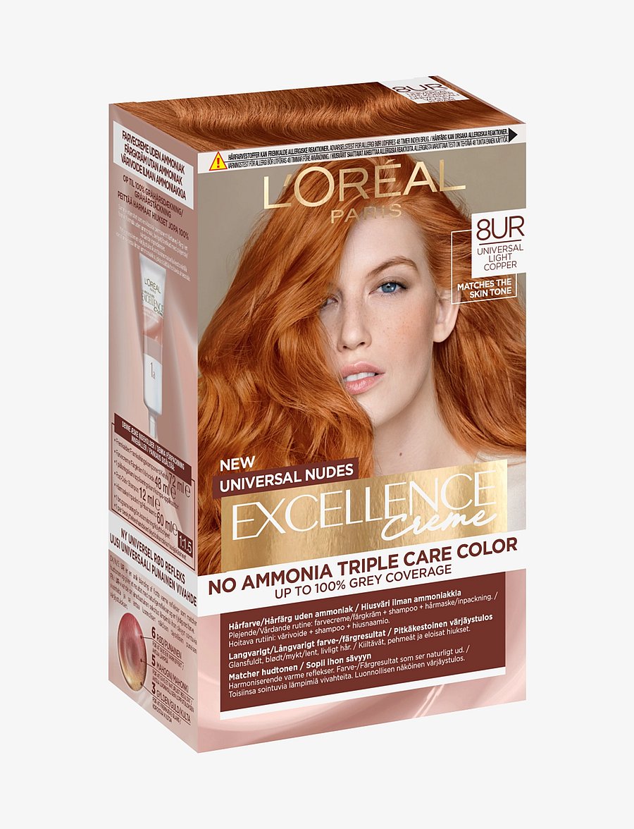 L'Oréal Paris - L'Oréal Paris, Excellence, Universal Nudes, hair color that matches all skin tones - püsijuuksevärvid - light copper - 1