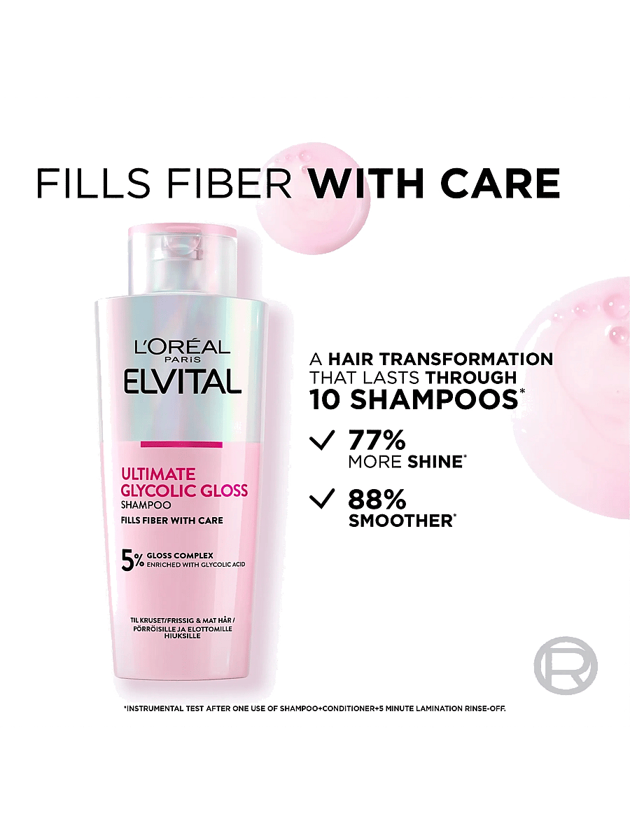 L'Oréal Paris - L'Oréal Paris Elvital Ultimate Glycolic Gloss Shampoo for dull hair 200 ml - Šampoon - glycolic gloss shampoo - 2