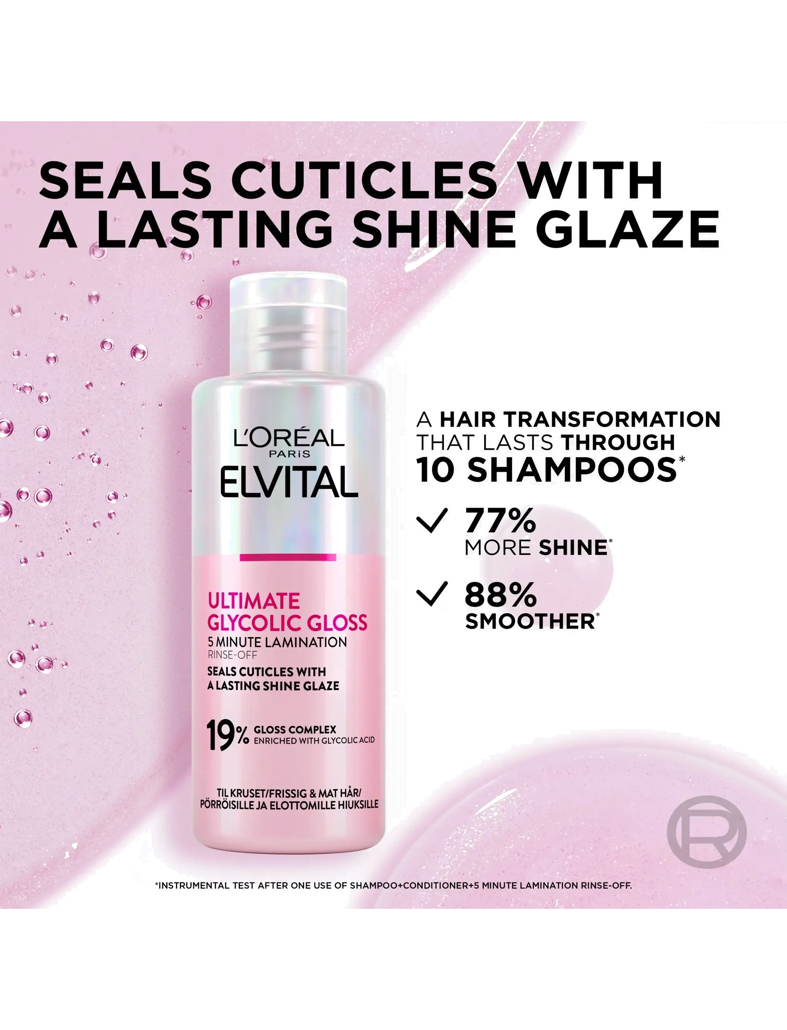 L'Oréal Paris - L'Oréal Paris Elvital Ultimate Glycolic Gloss Rinse-Off Treatment for dull hair 200 ml - hårkure - glycolic gloss - 4