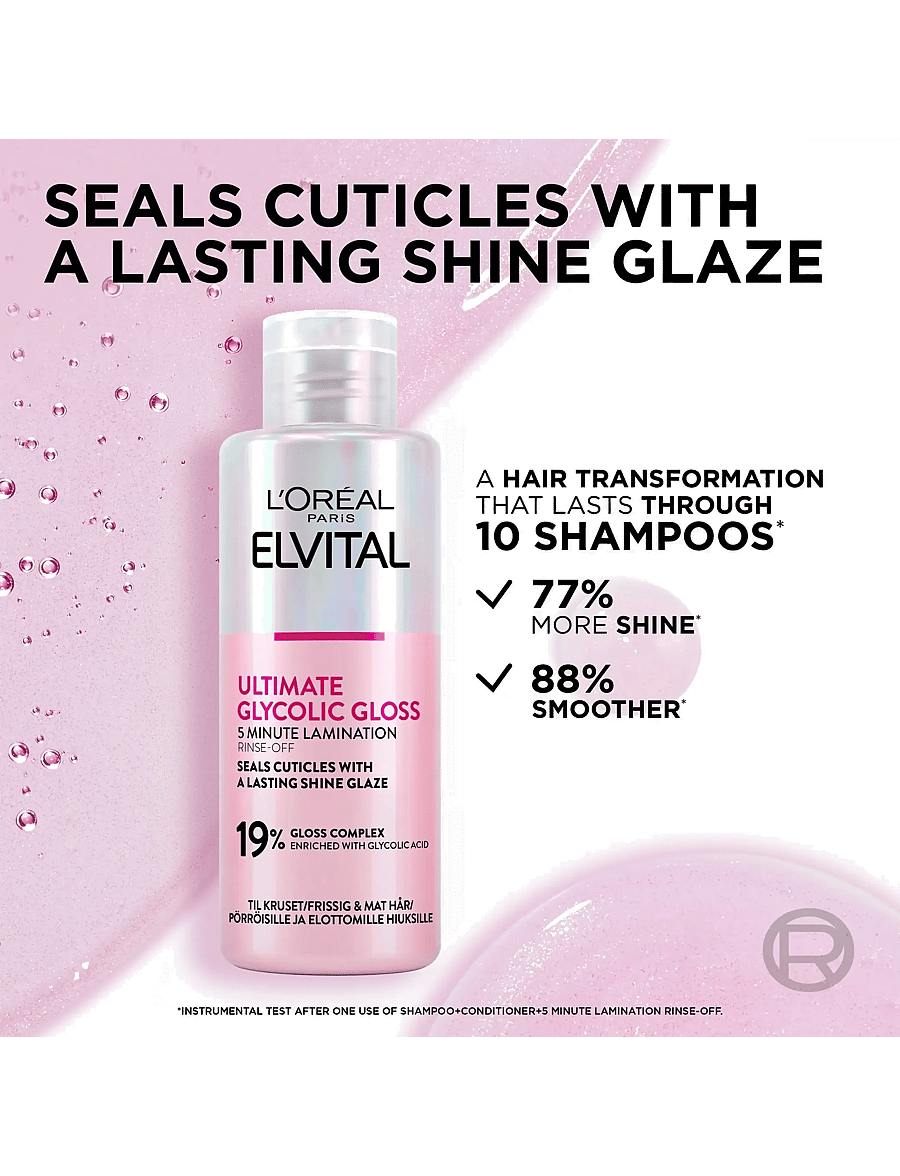 L'Oréal Paris - L'Oréal Paris Elvital Ultimate Glycolic Gloss Rinse-Off Treatment for dull hair 200 ml - hooldusvahendid - glycolic gloss - 4