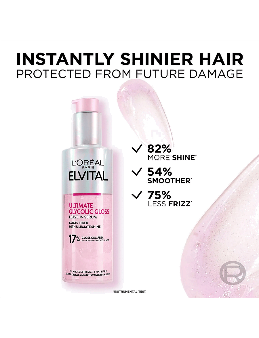 L'Oréal Paris - L'Oréal Paris Elvital Ultimate Glycolic Gloss Leave-in Serum for dull hair 150 ml - juukseseerumid - glycolic gloss - 1