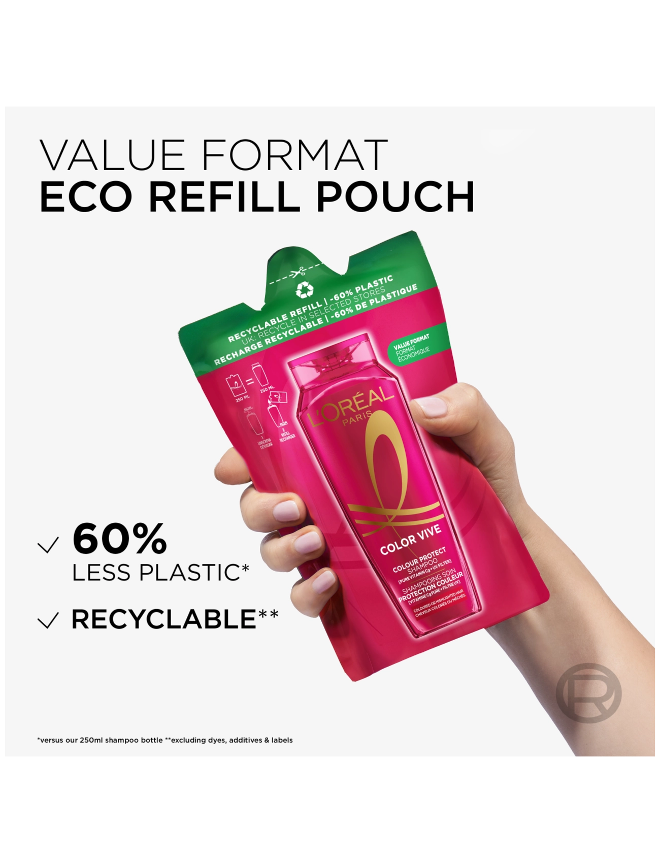 L'Oréal Paris - L'Oréal Paris Elvital Color Vive Shampoo Refill for colored hair 250 ml - refill til hårpleje - clear - 2