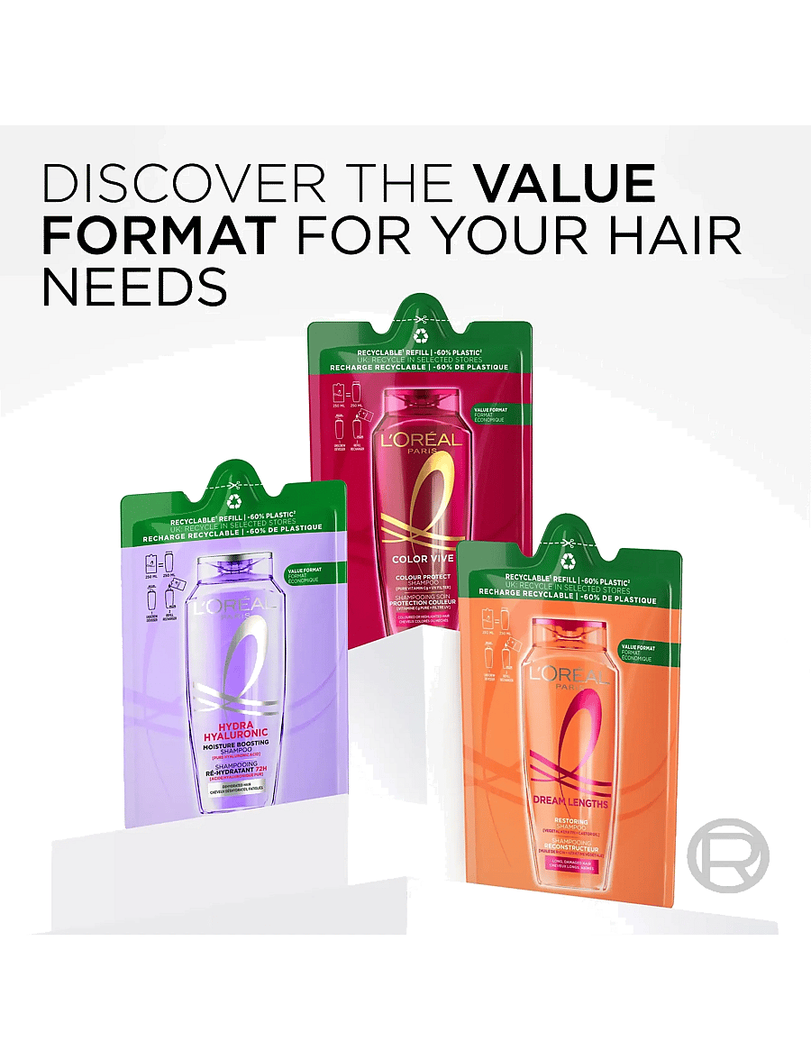 L'Oréal Paris - L'Oréal Paris Elvital Color Vive Shampoo Refill for colored hair 250 ml - juuksehoolduse täitepakendid - clear - 2