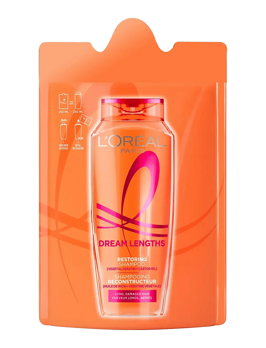 L'Oréal Paris - L'Oréal Paris Elvital Dream Length Shampoo Refill for long hair 250 ml - juuksehoolduse täitepakendid - clear - 0