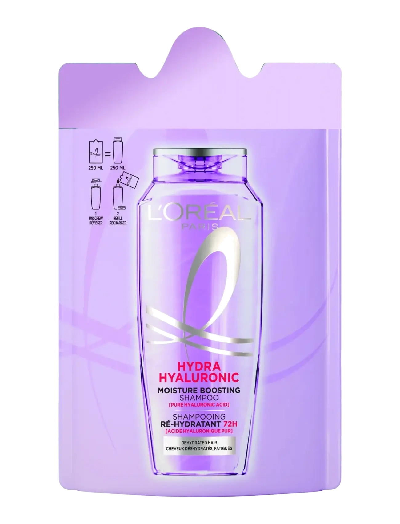 L'Oréal Paris L'Oréal Paris Elvital Hyaluron Plump Shampoo Refill for dehydrated hair 250 ml - Juuksehooldus - CLEAR / undefined
