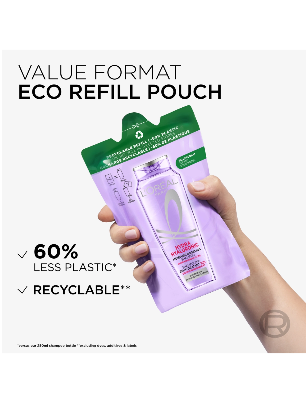 L'Oréal Paris - L'Oréal Paris Elvital Hyaluron Plump Shampoo Refill for dehydrated hair 250 ml - clear - 2