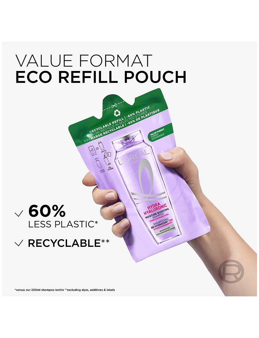 L'Oréal Paris - L'Oréal Paris Elvital Hyaluron Plump Shampoo Refill for dehydrated hair 250 ml - juuksehoolduse täitepakendid - clear - 2
