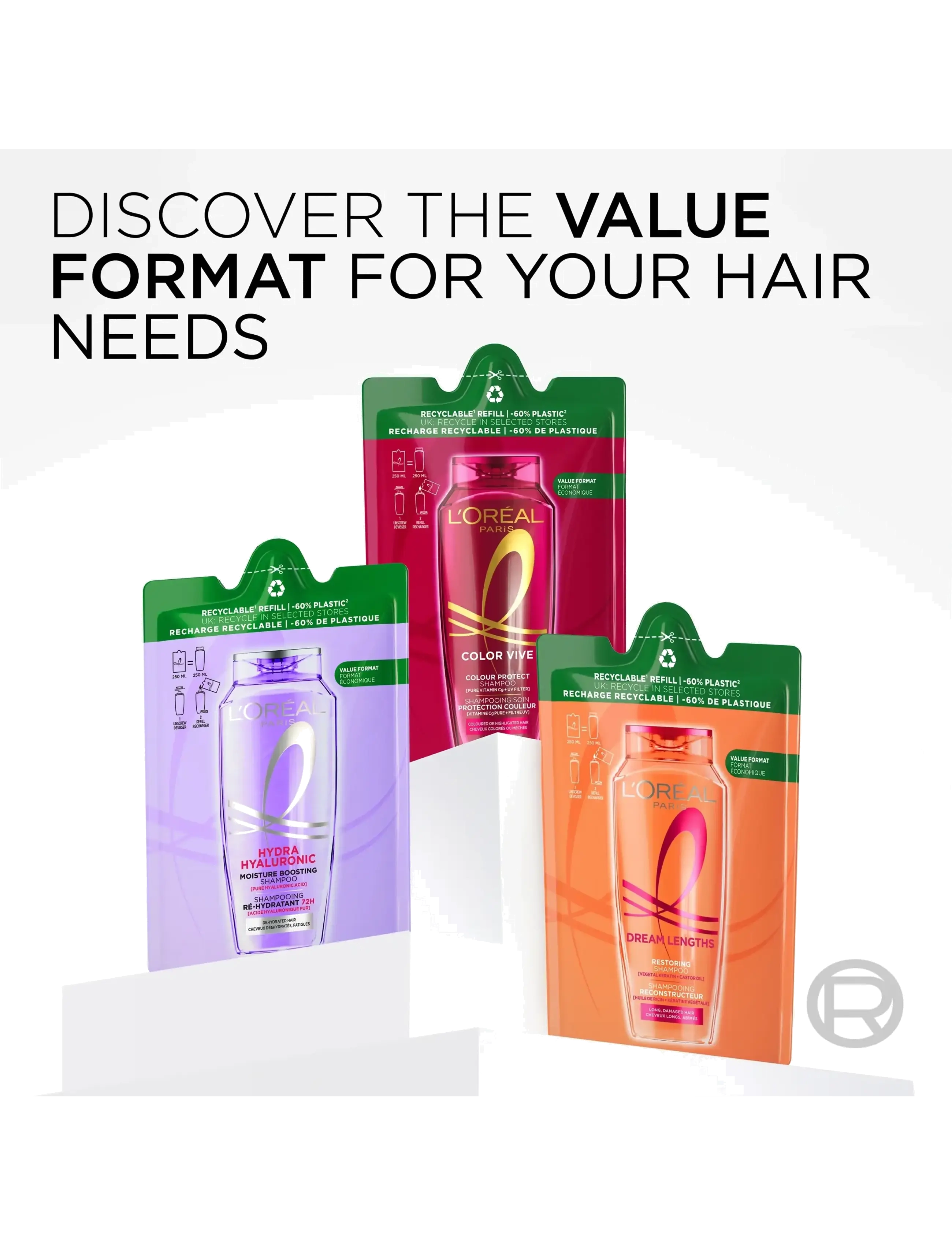 L'Oréal Paris - L'Oréal Paris Elvital Hyaluron Plump Shampoo Refill for dehydrated hair 250 ml - clear - 3