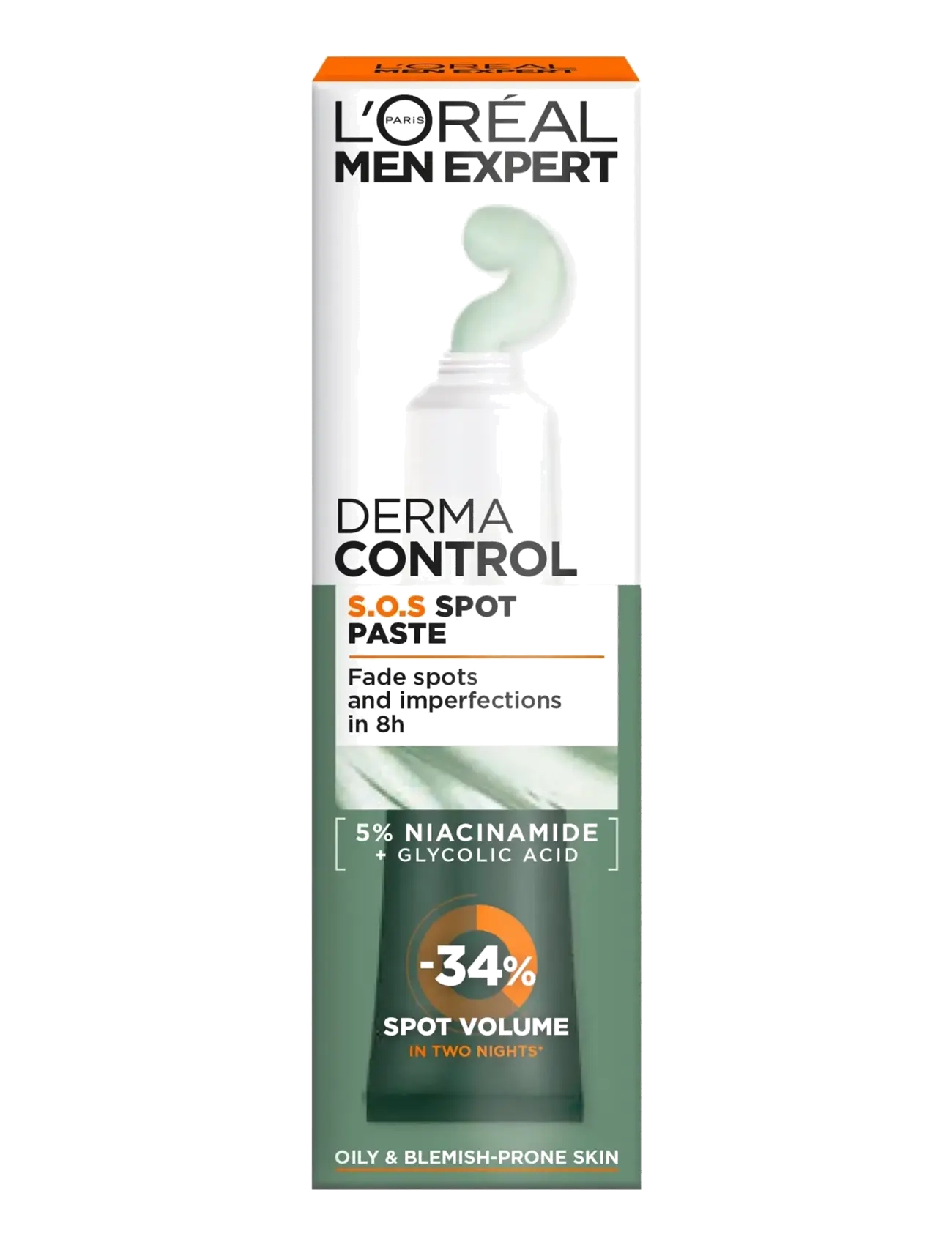 L'Oréal Paris - L'Oréal Paris Men Expert Derma Control S.O.S Spot Paste for sensitive skin 45 ml - ansigtsmasker - clear - 1