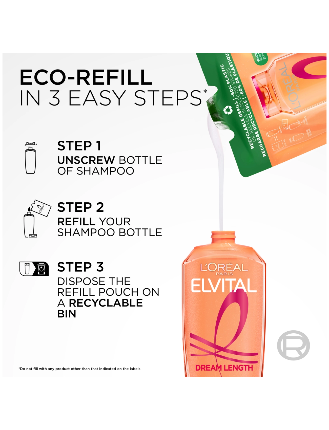 L'Oréal Paris - L'Oréal Paris Elvital Dream Length Shampoo Refill for long hair 500 ml - clear - 1