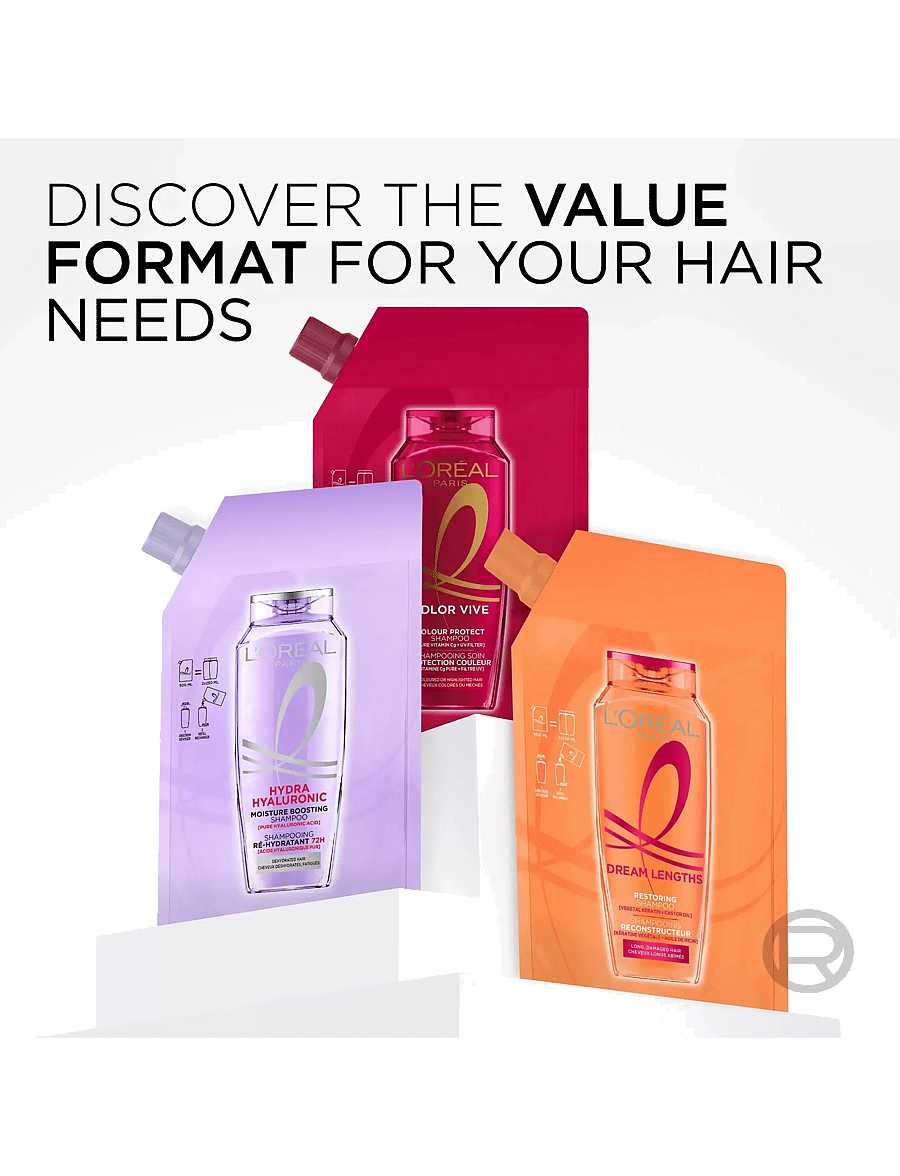 L'Oréal Paris - L'Oréal Paris Elvital Hyaluron Plump Shampoo Refill for dehydrated hair 500 ml - shampoo - clear - 1