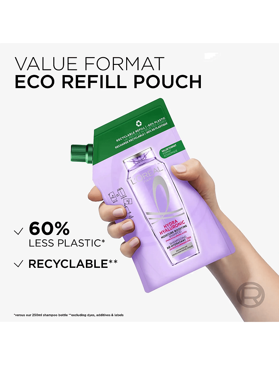L'Oréal Paris - L'Oréal Paris Elvital Hyaluron Plump Shampoo Refill for dehydrated hair 500 ml - juuksehoolduse täitepakendid - clear - 2