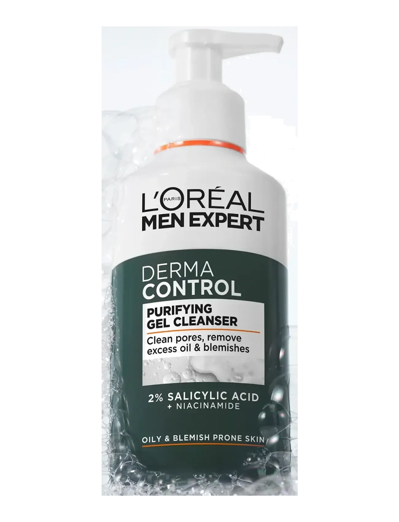 L'Oréal Paris - L'Oréal Paris Men Expert Derma Control Purifying Gel Cleanser for sensitive skin 260 ml - ansigtsrens - clear - 1