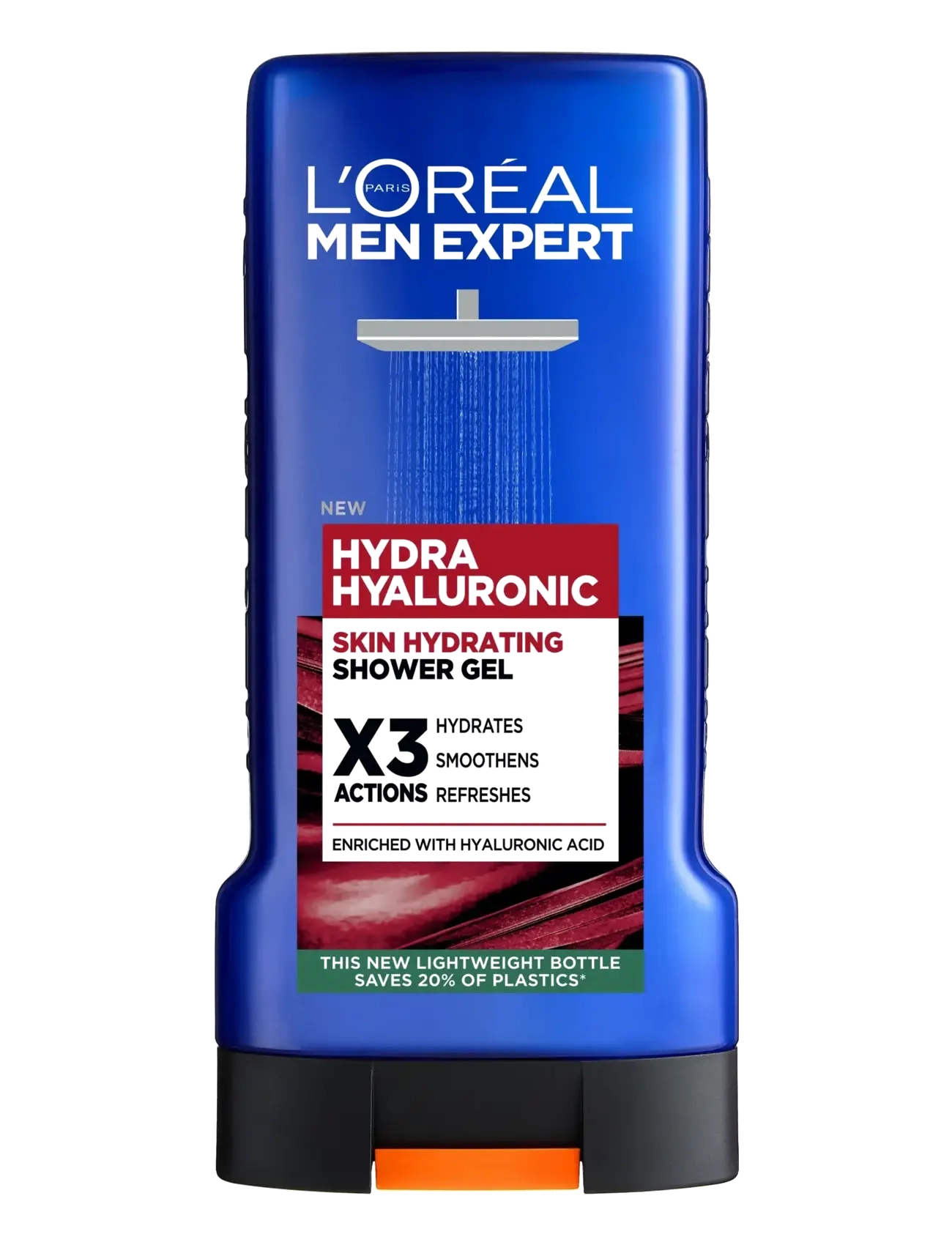 L'Oréal Paris L'oréal Paris Men Expert Hydra Hyaluronic Shower Gel For Normal Skin 300 ml, 300 ml, Nude, Krop > Bad Og Brusebad, Herre