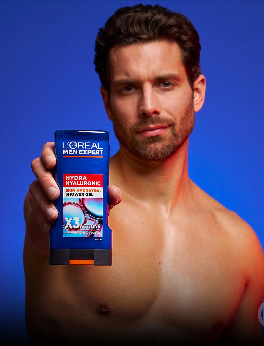 L'Oréal Paris - L'Oréal Paris Men Expert Hydra Hyaluronic Shower Gel for normal skin 300 ml - vann ja dušš - clear - 0