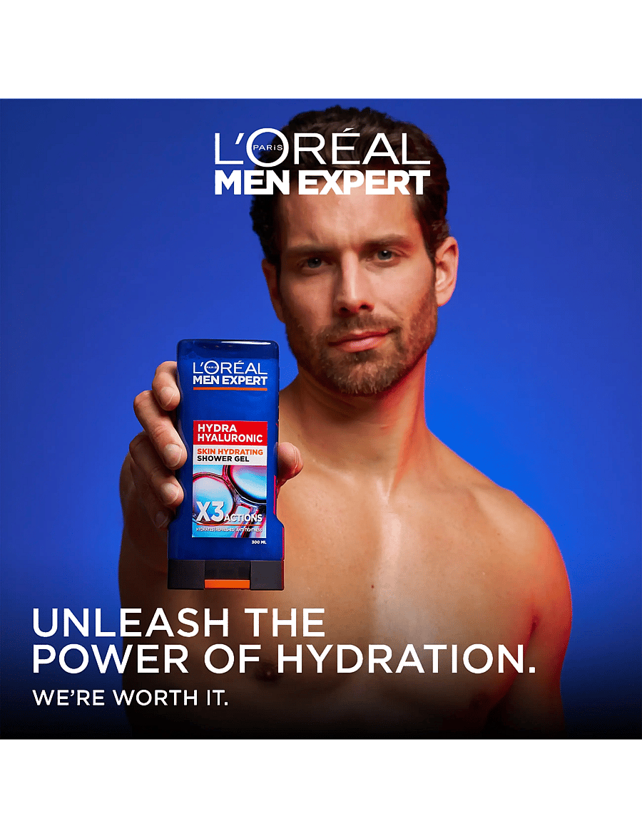 L'Oréal Paris - L'Oréal Paris Men Expert Hydra Hyaluronic Shower Gel for normal skin 300 ml - vann ja dušš - clear - 4