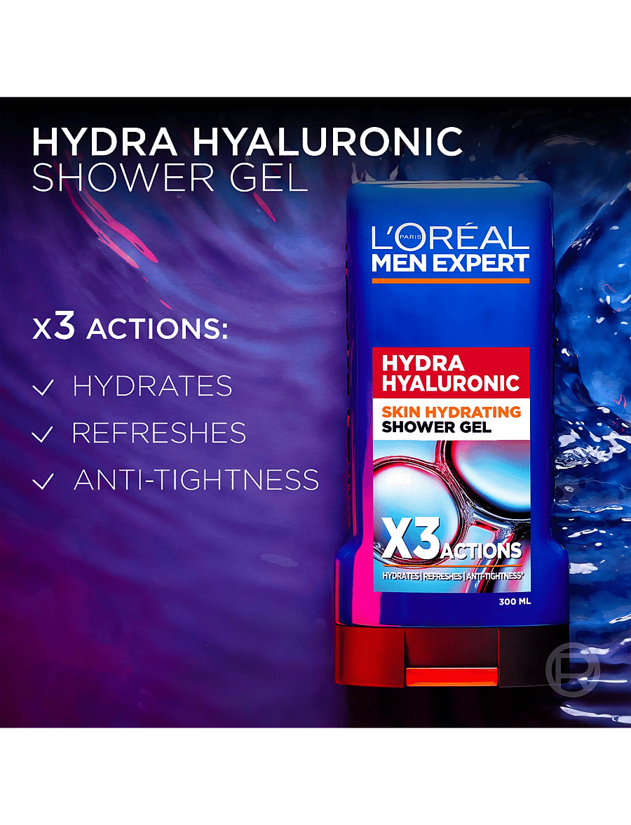 L'Oréal Paris - L'Oréal Paris Men Expert Hydra Hyaluronic Shower Gel for normal skin 300 ml - vann ja dušš - clear - 5