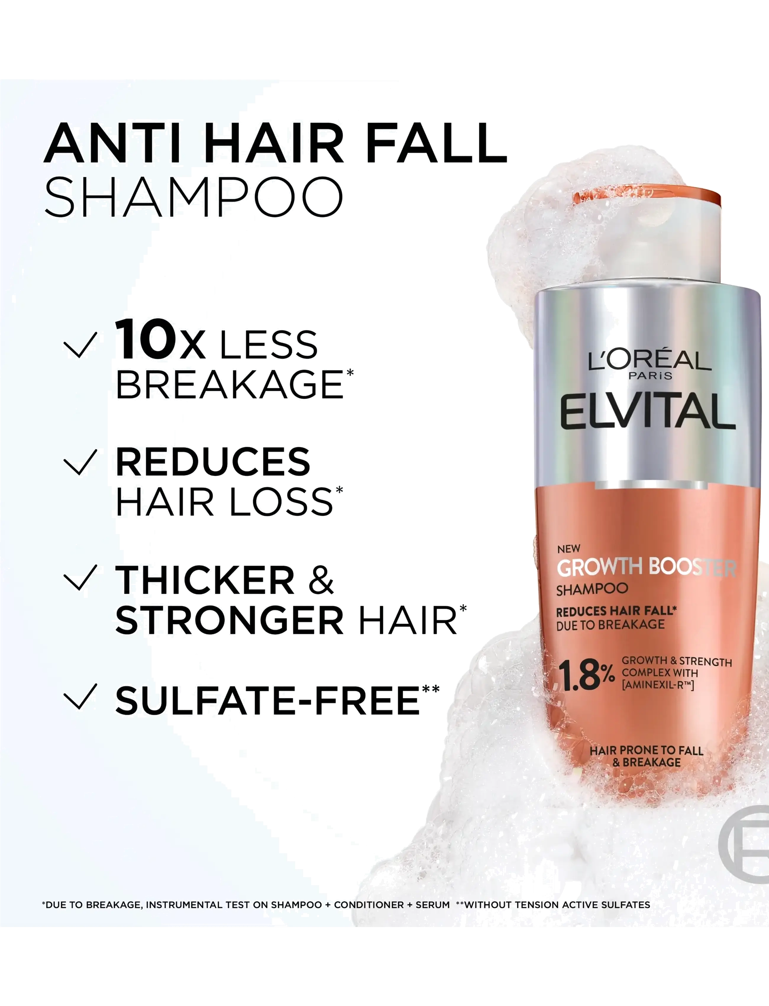 L'Oréal Paris - L'Oréal Paris Elvital Growth Booster Shampoo against hair loss 200 ml - hårpleje - clear - 1