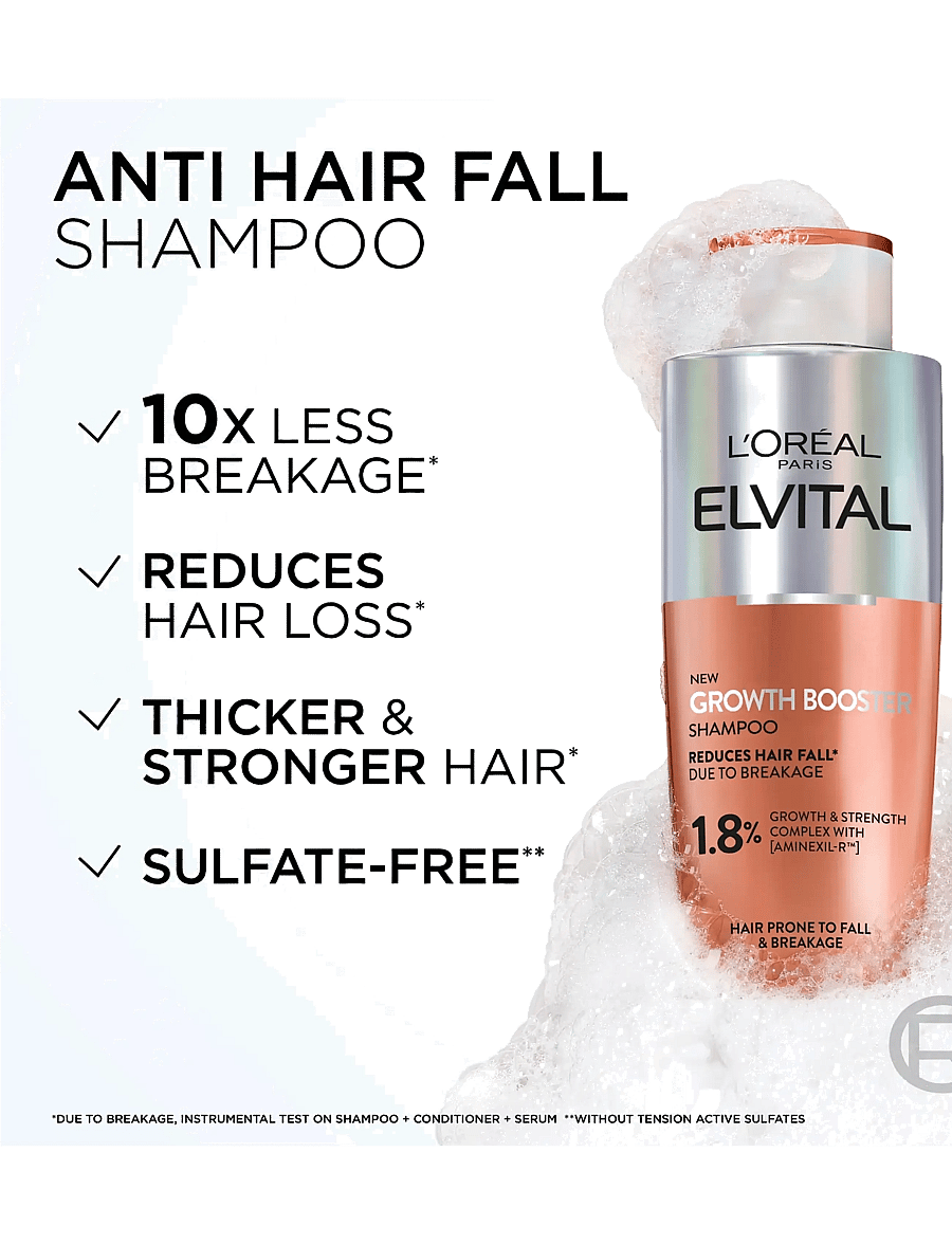 L'Oréal Paris - L'Oréal Paris Elvital Growth Booster Shampoo against hair loss 200 ml - hårpleje - clear - 1