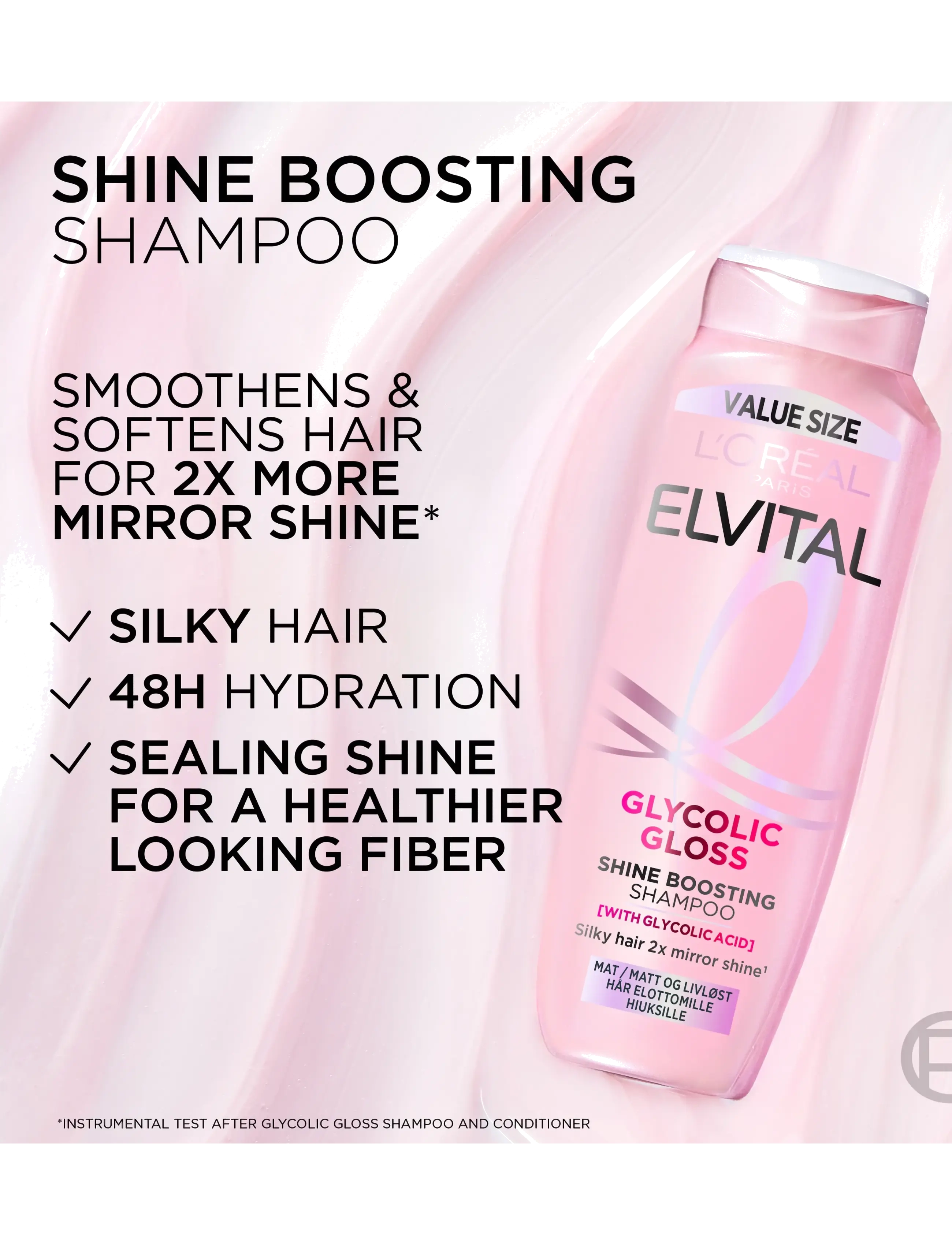 L'Oréal Paris - L'Oréal Paris Elvital Glycolic Gloss Shampoo for dull hair 500 ml - shampoo - clear - 2