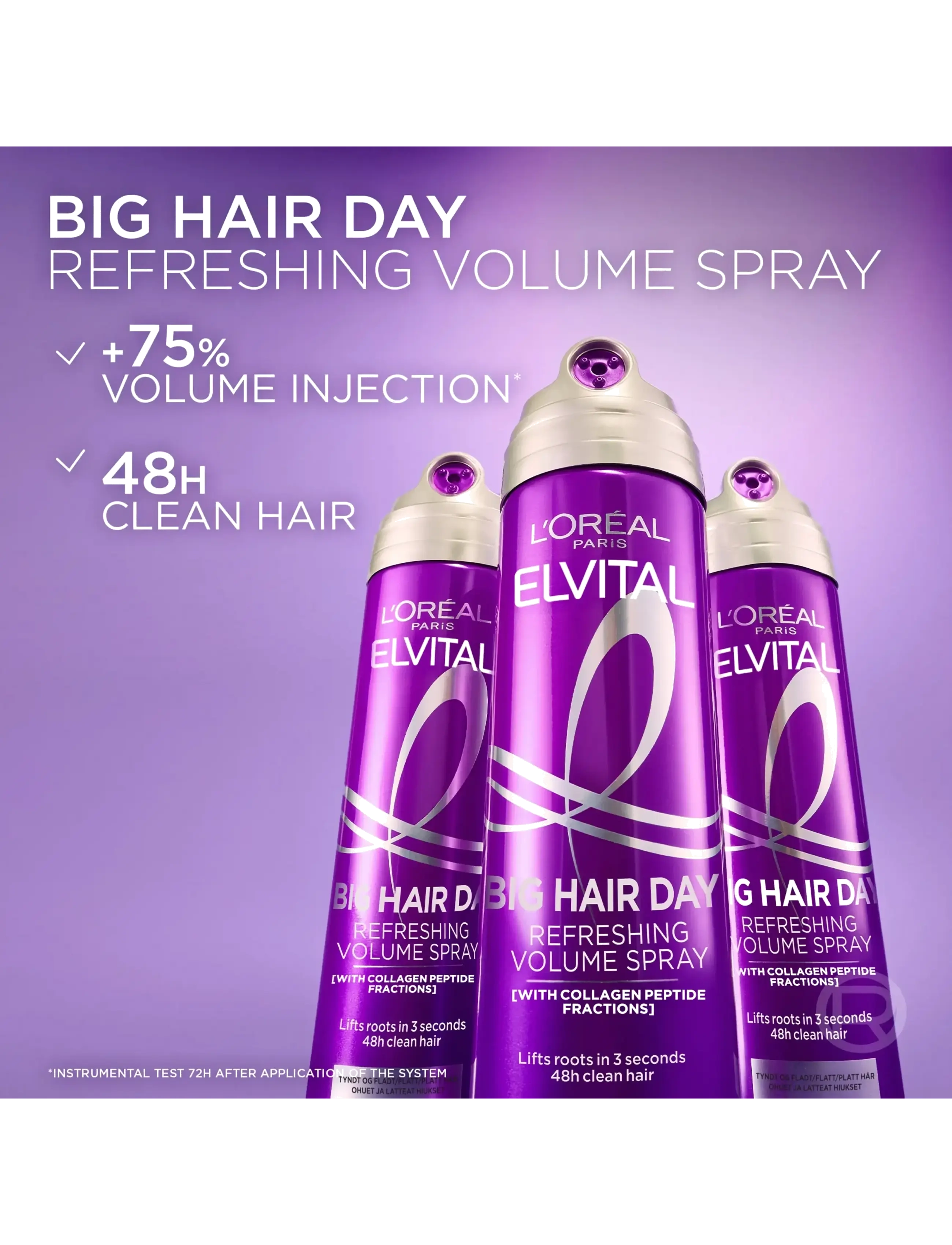 L'Oréal Paris - L'Oréal Paris Elvital Collagen Lifter Big Hair Day Refreshing Volume Spray 200ml - volymspray - clear - 2