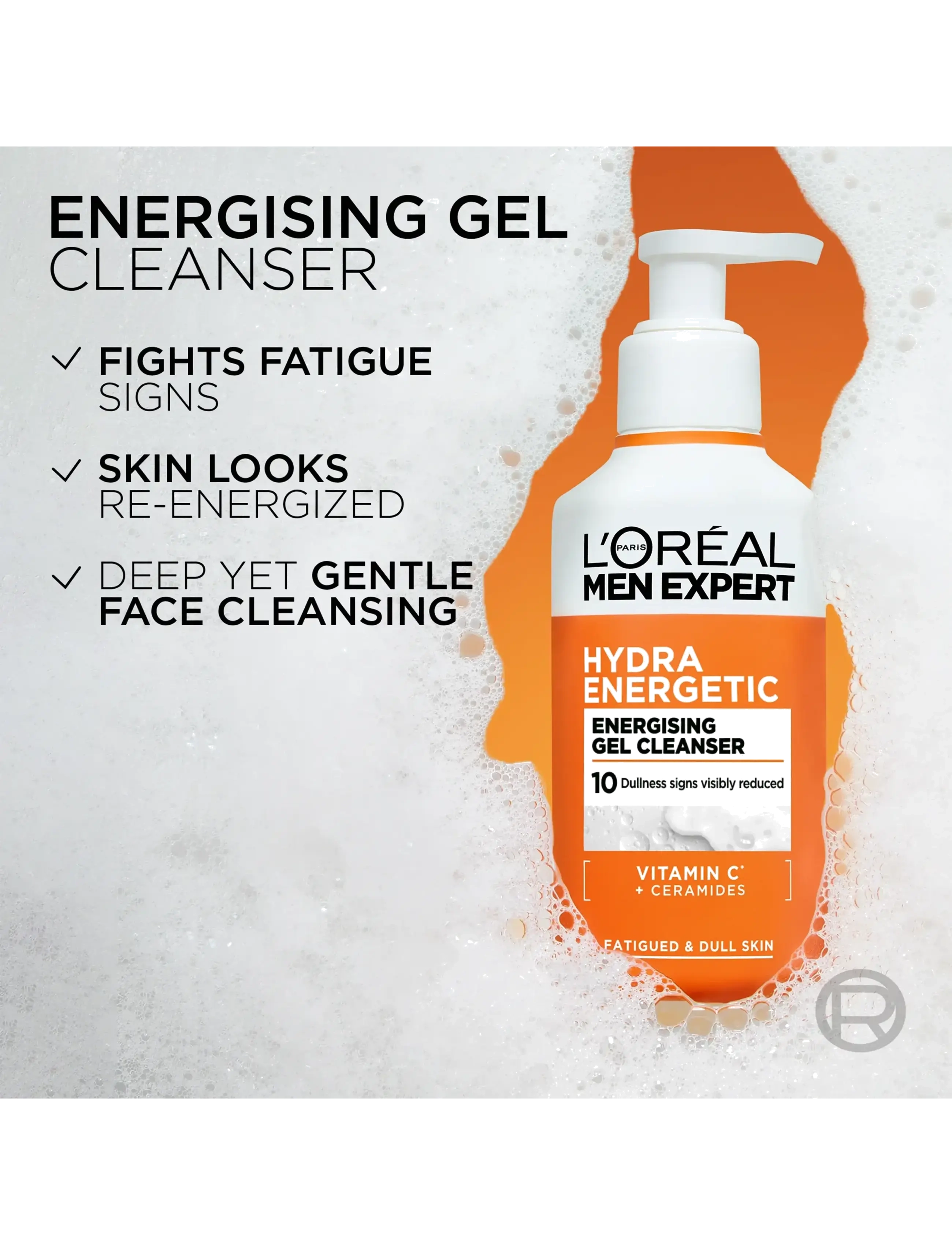L'Oréal Paris - L'Oréal Paris Men Expert Hydra Energetic Vitamin C Cleanser 260 ml - ansigtsrens - clear - 5