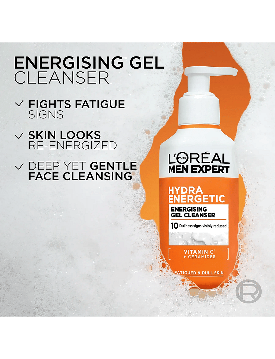 L'Oréal Paris - L'Oréal Paris Men Expert Hydra Energetic Vitamin C Cleanser 260 ml - näopesu - clear - 5