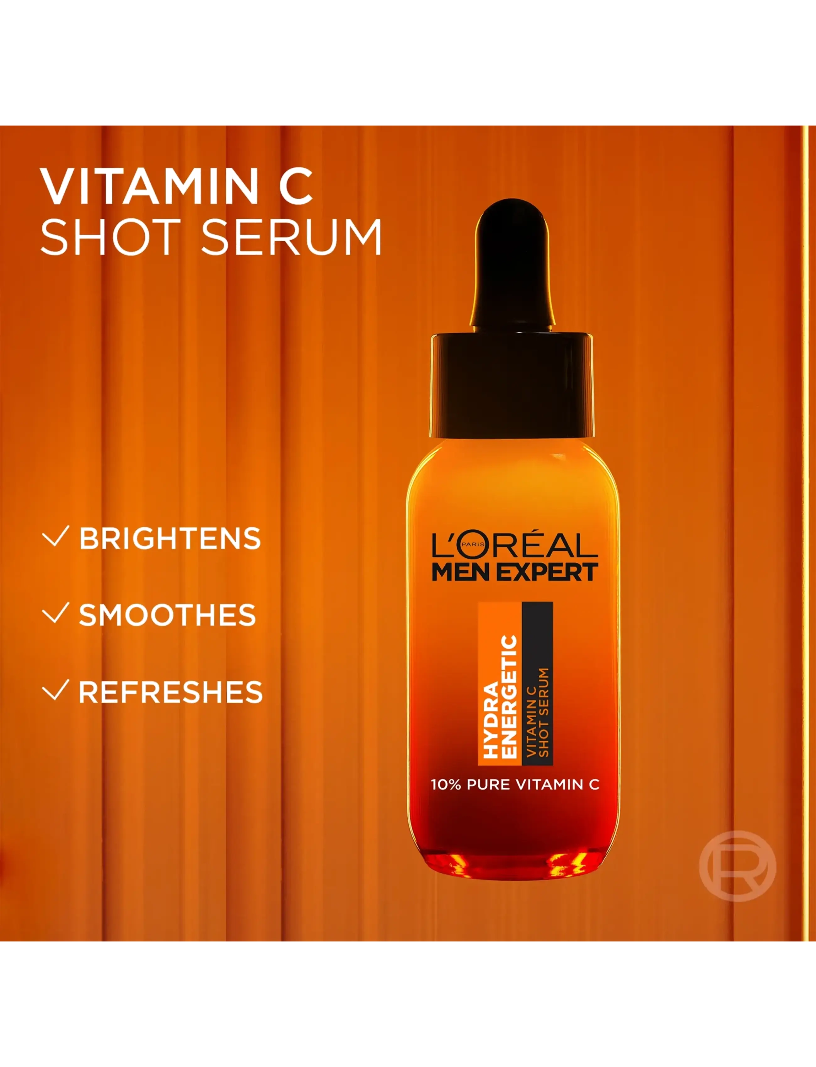 L'Oréal Paris - L'Oréal Paris Men Expert Hydra Energetic Vitamin C Serum 30ml - serum - clear - 4
