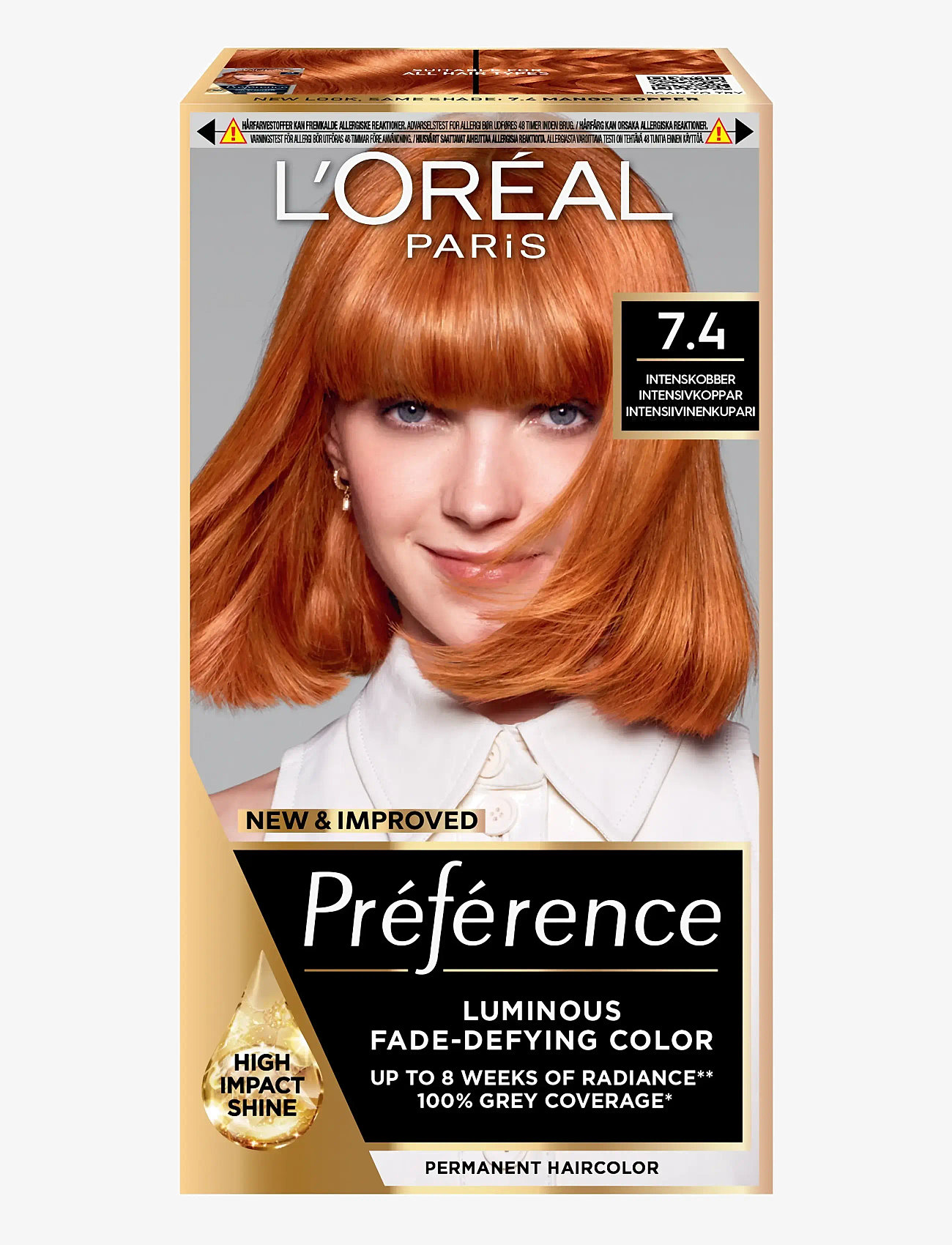 L'Oréal Paris - L'Oréal Paris Préférence Permanent hårfärg för alla hårtyper 7.4 Mango Copper - toning - mango copper - 0