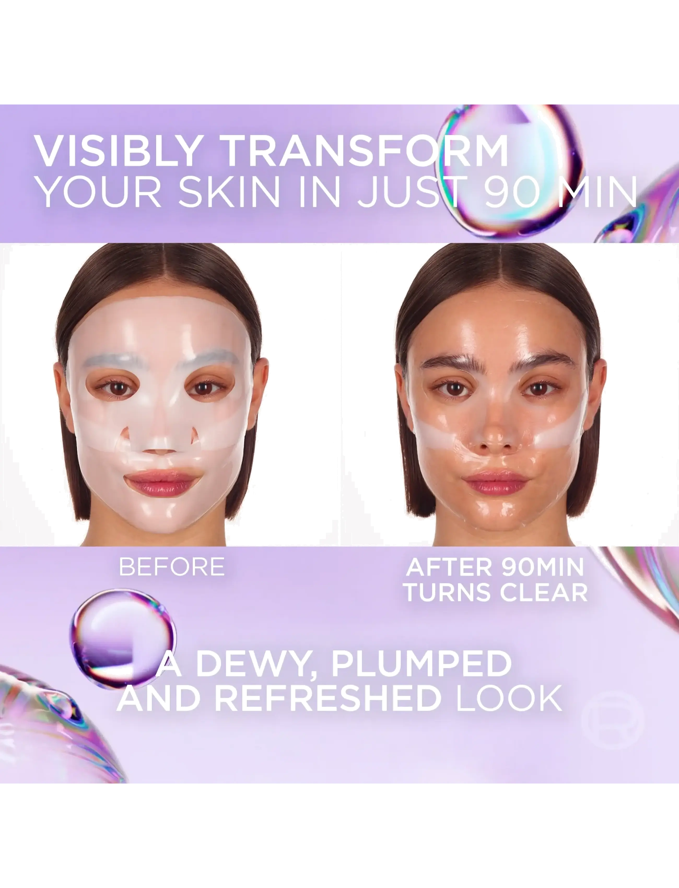 L'Oréal Paris - L'Oréal Paris Revitalift Filler Glass Skin Hydrogel Glow Mask 1 pcs - sheet masks - clear - 5