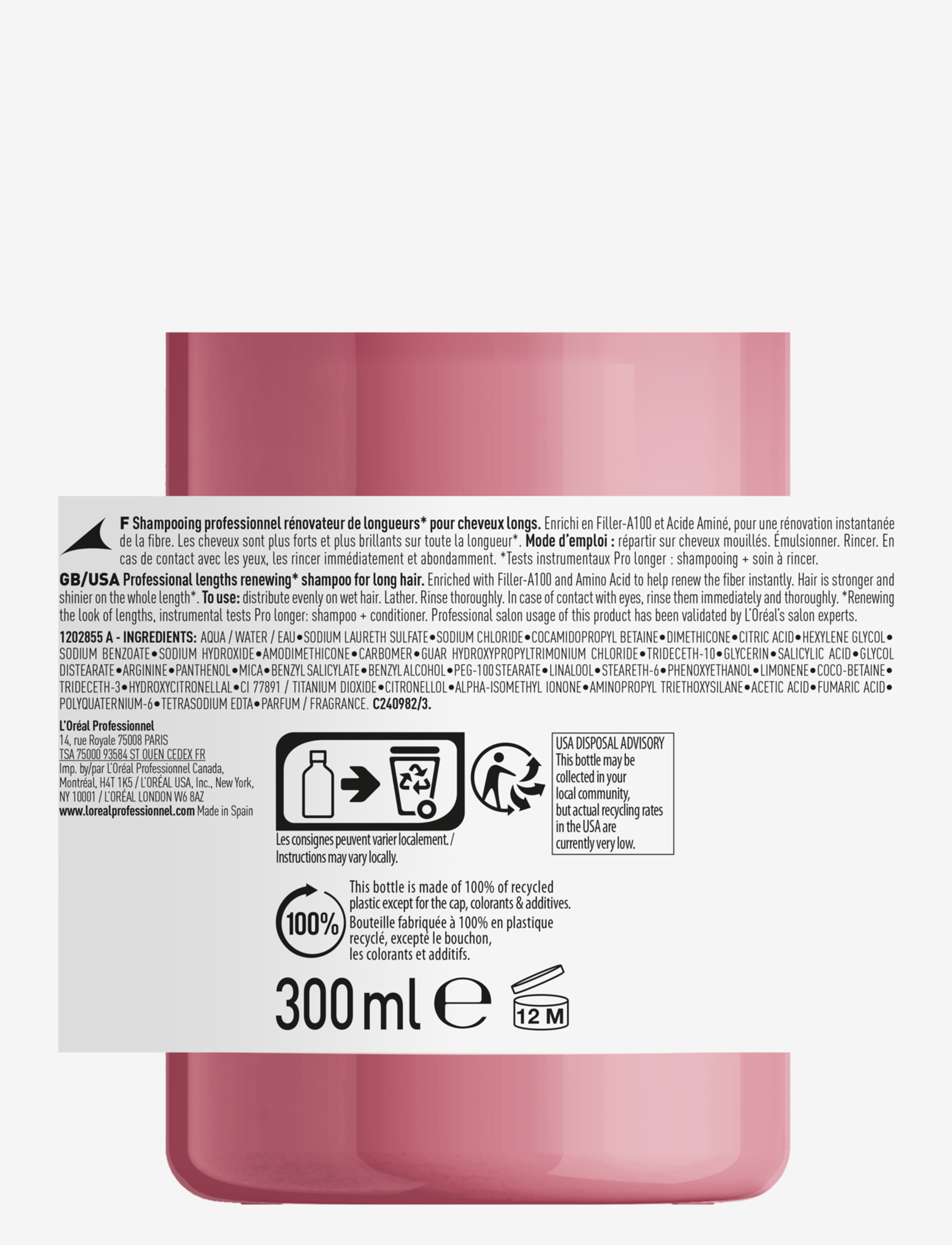 L'Oréal Professionnel - L'Oréal Professionnel Pro Longer Shampoo 300ml - de laveste prisene - clear - 1