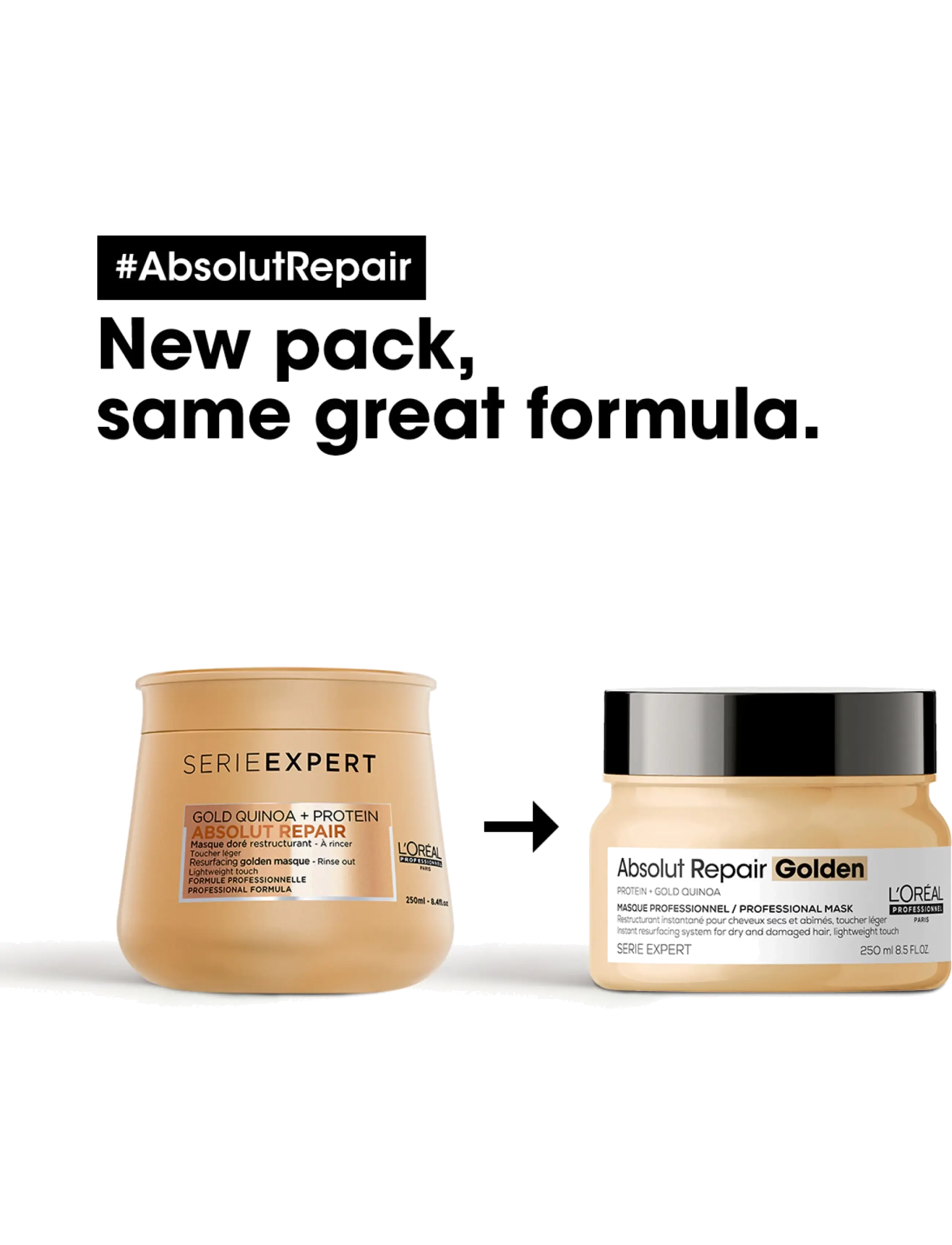 L'Oréal Professionnel - L'Oréal Professionnel Absolut Repair Masque Golden 250ml - hårinpackning - clear - 1
