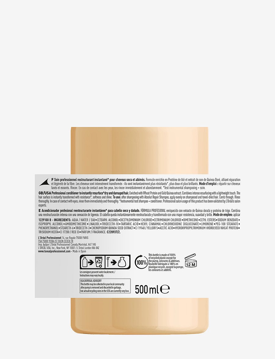 L'Oréal Professionnel - L'Oréal Professionnel Absolut Repair Gold Conditioner 500ml - balsam - clear - 4
