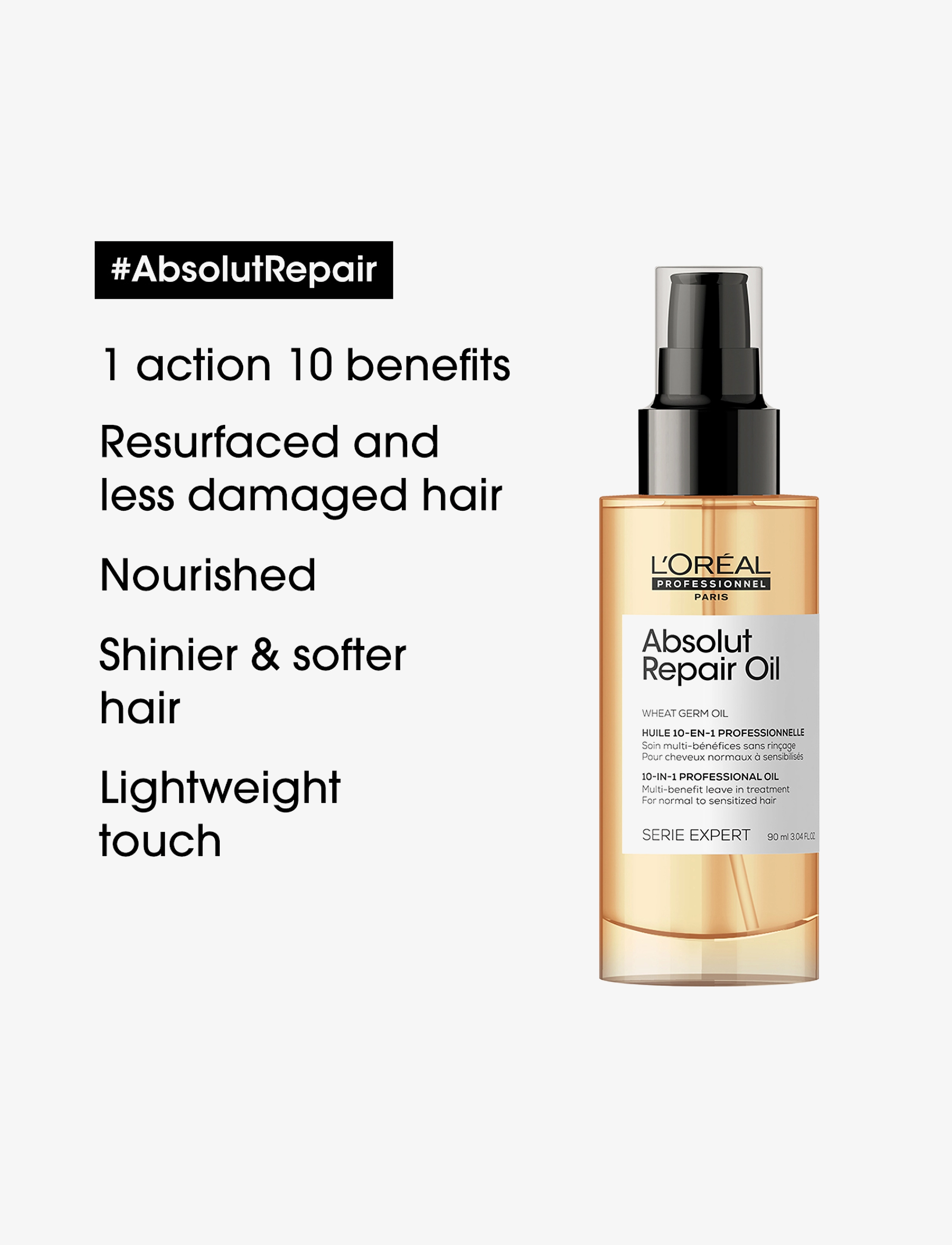 L'Oréal Professionnel - L'Oréal Professionnel Absolute Repair 10-in-1 Professionnel Oil 90ml - alhaisimmat hinnat - clear - 3