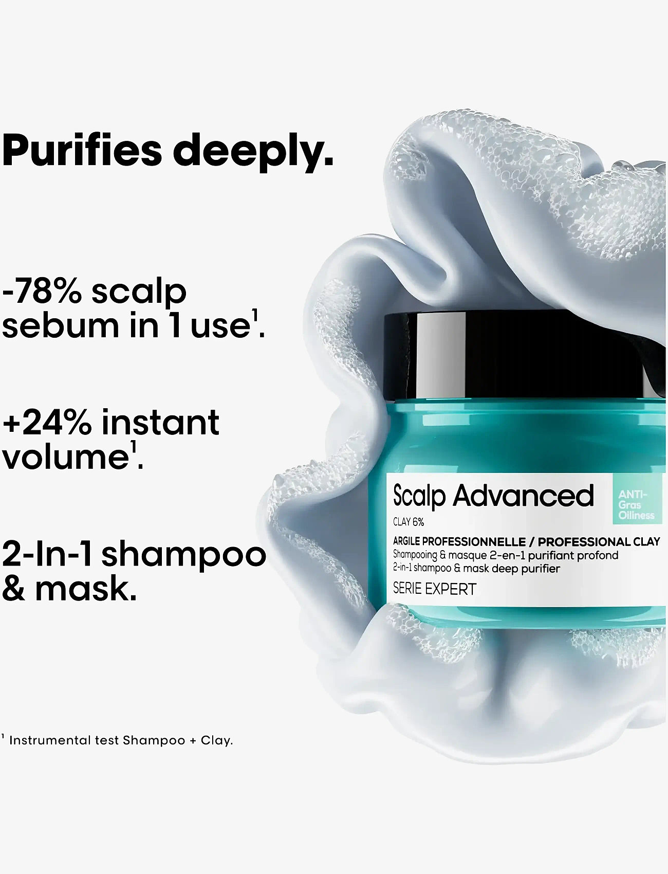 L'Oréal Professionnel - L'Oréal Professionnel Scalp Advanced Anti-Oiliness 2-in-1 Deep Purifier Clay 250ml - no colour - 2