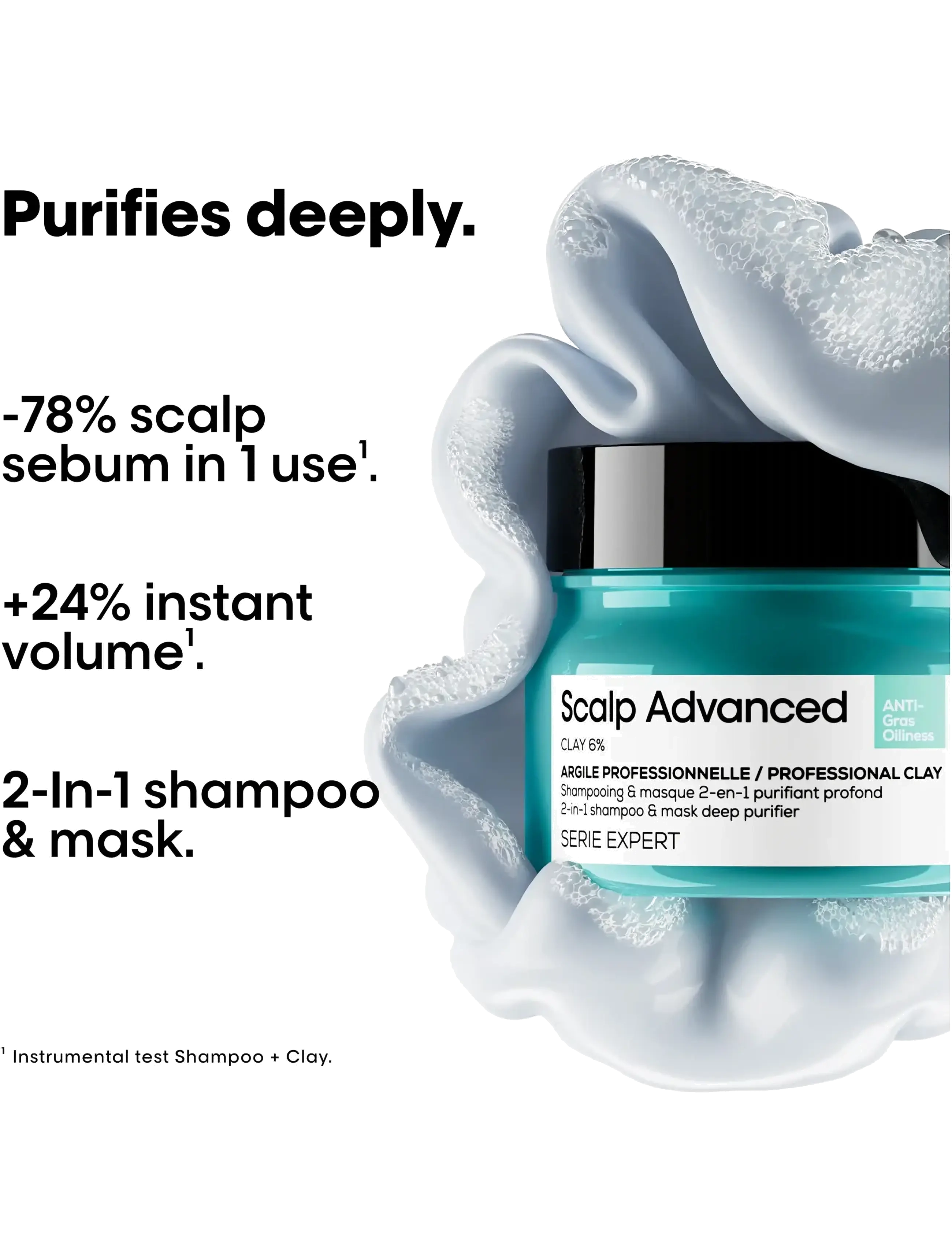 L'Oréal Professionnel - L'Oréal Professionnel Scalp Advanced Anti-Oiliness 2-in-1 Deep Purifier Clay 250ml - no colour - 2