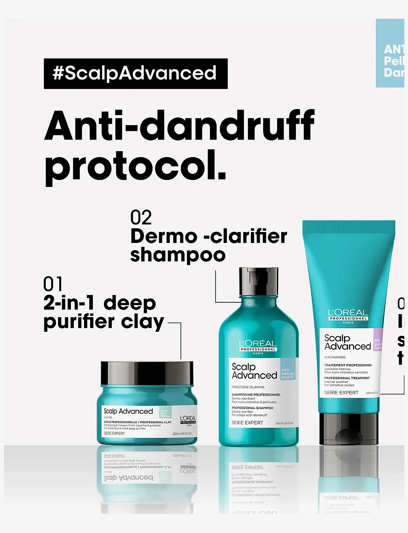 L'Oréal Professionnel - L'Oréal Professionnel Scalp Advanced Anti-Dandruff Shampoo 300ml - shampoo - no colour - 1