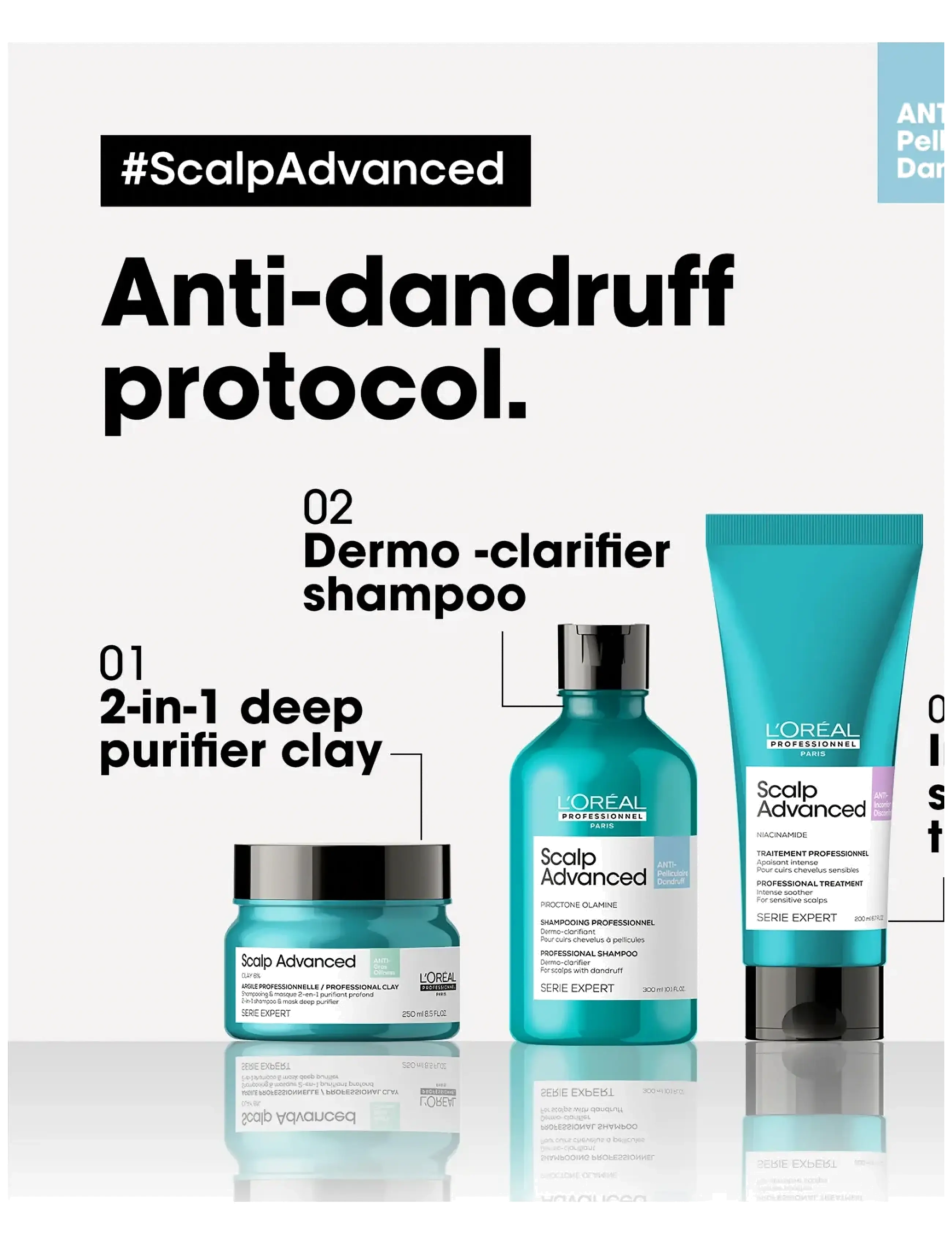 L'Oréal Professionnel - L'Oréal Professionnel Scalp Advanced Anti-Dandruff Shampoo 300ml - alhaisimmat hinnat - no colour - 1