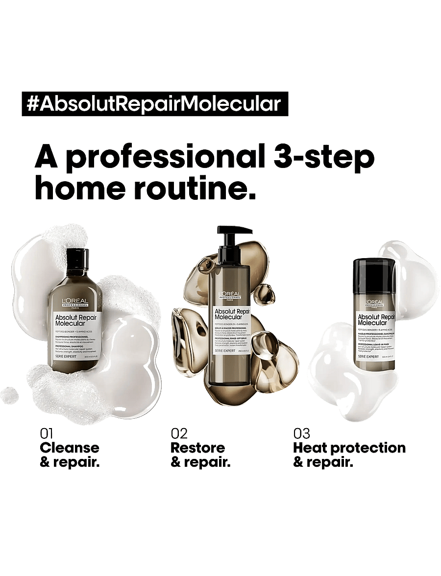 L'Oréal Professionnel - L'Oréal Professionnel Absolut Repair Molecular Rinse-off Serum 250ml - hårserum - clear - 2
