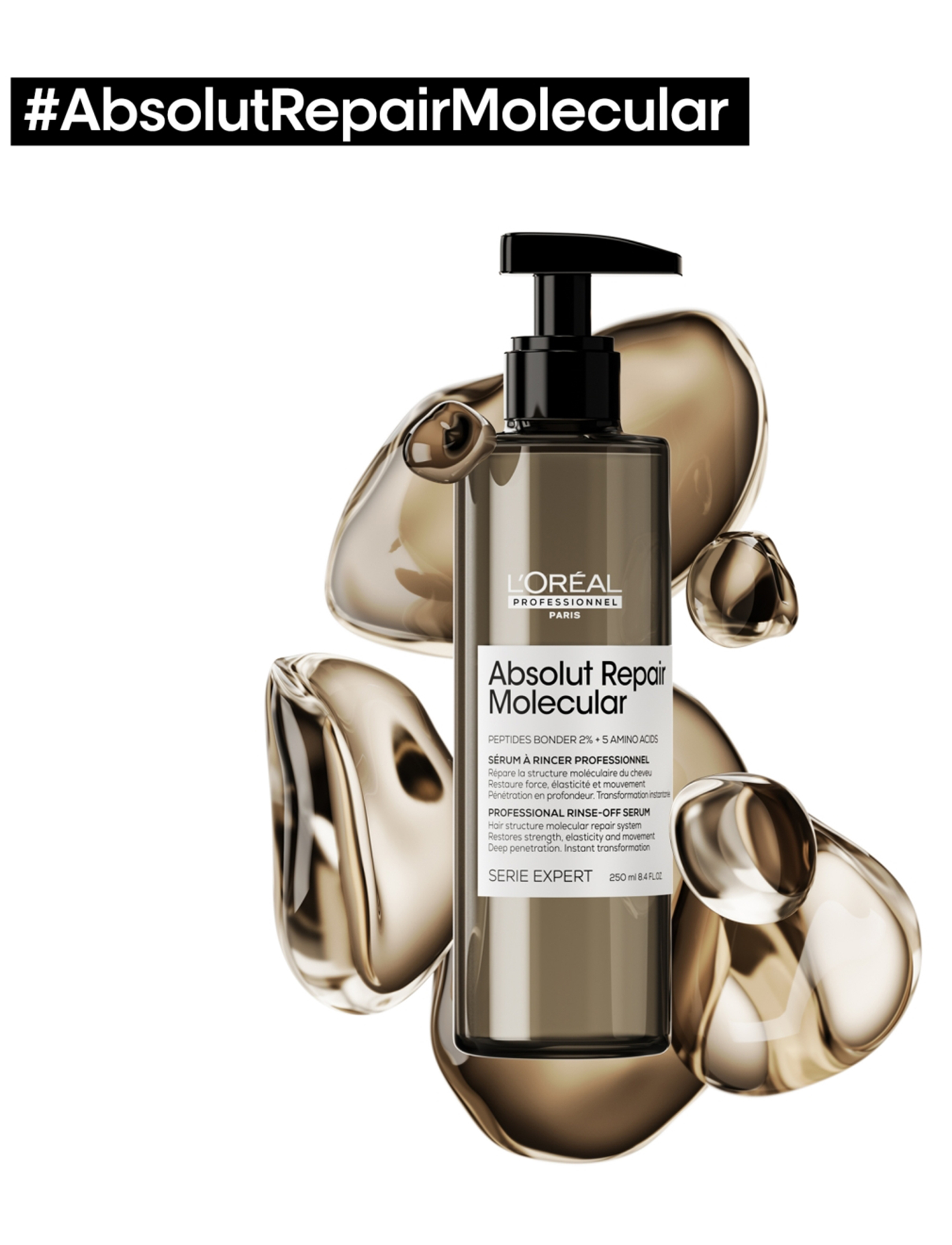 L'Oréal Professionnel - L'Oréal Professionnel Absolut Repair Molecular Rinse-off Serum 250ml - hárserum - clear - 3