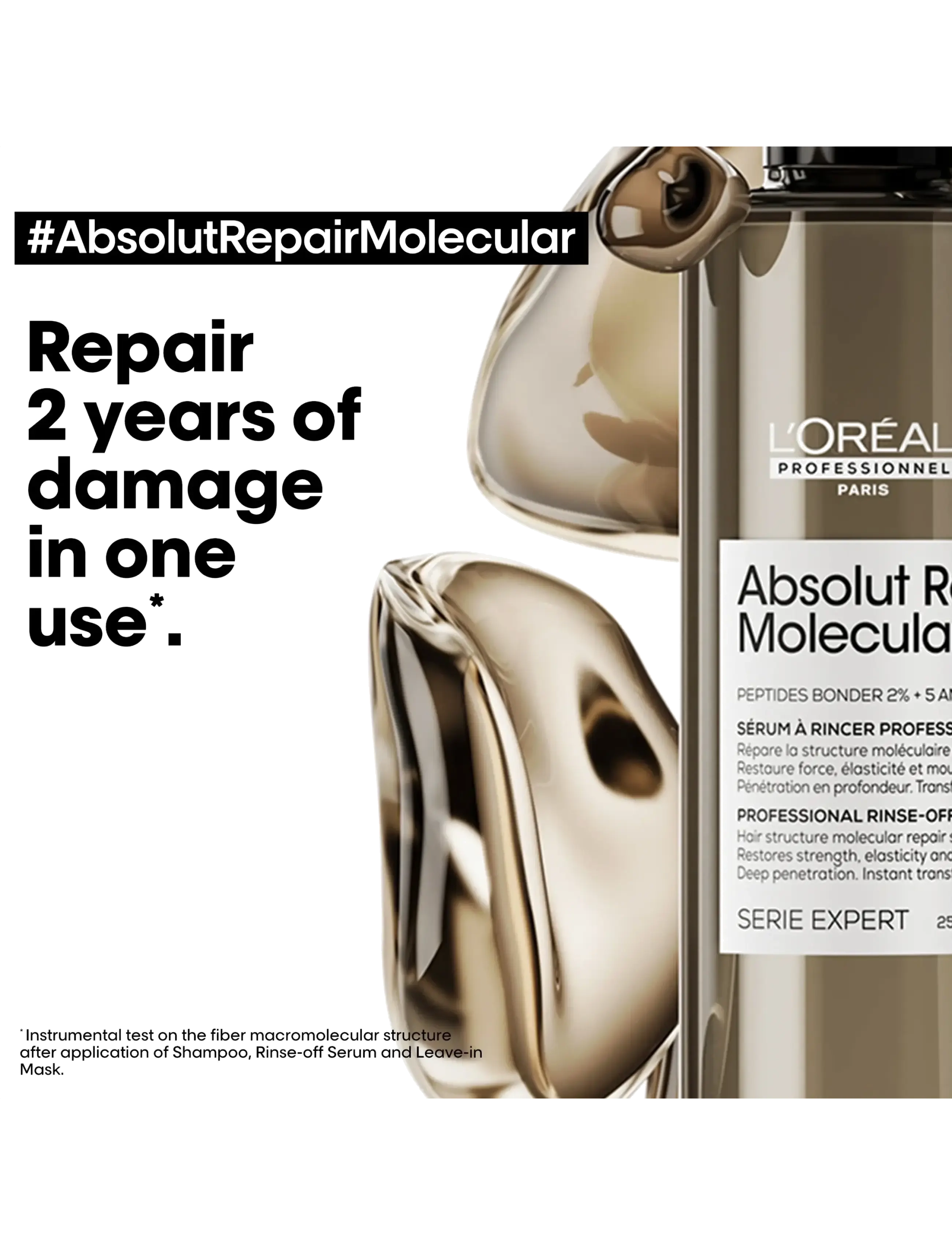 L'Oréal Professionnel - L'Oréal Professionnel Absolut Repair Molecular Rinse-off Serum 250ml - hárserum - clear - 4