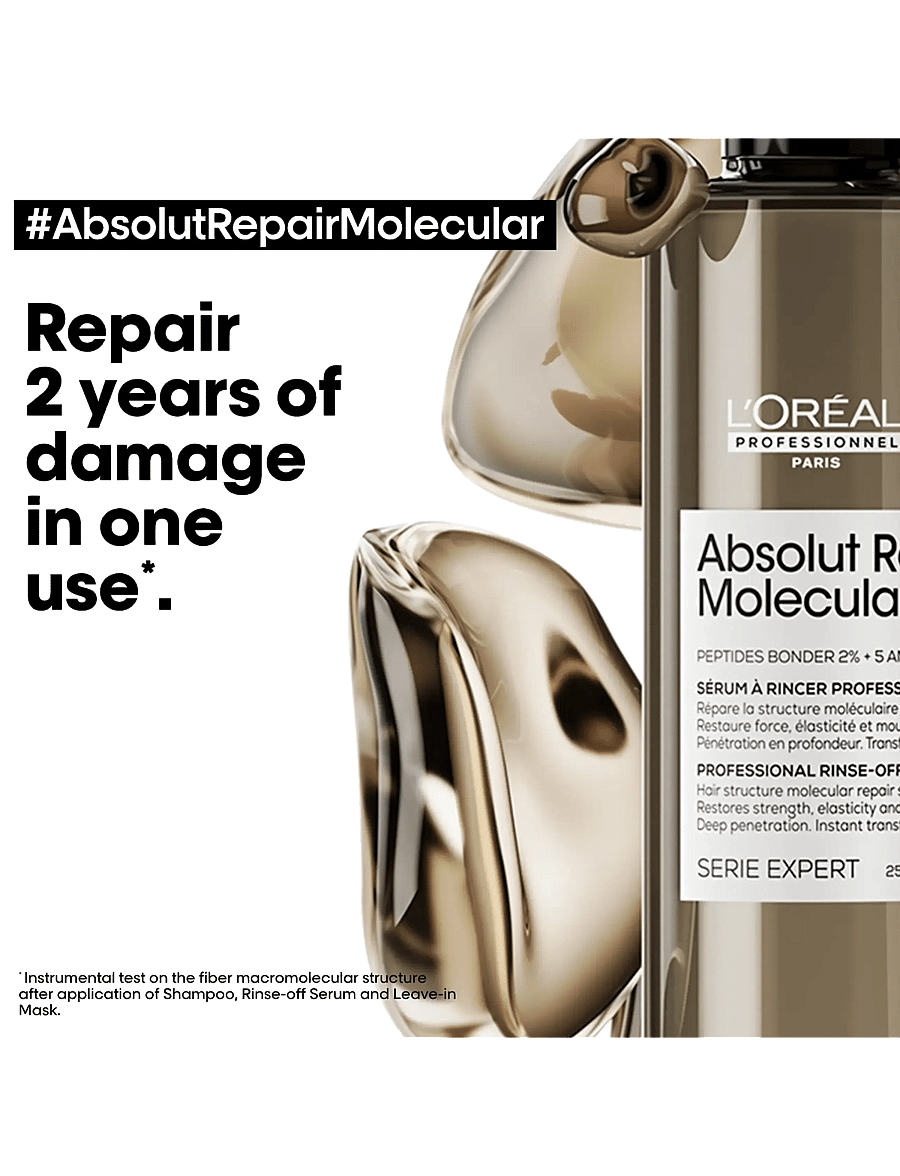 L'Oréal Professionnel - L'Oréal Professionnel Absolut Repair Molecular Rinse-off Serum 250ml - hårserum - clear - 4