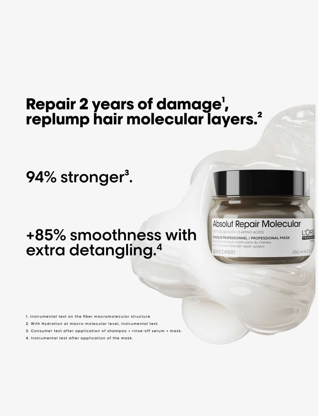 L'Oréal Professionnel - Absolut Repair Molecular Rinse-off Mask - hårinpackning - clear - 1