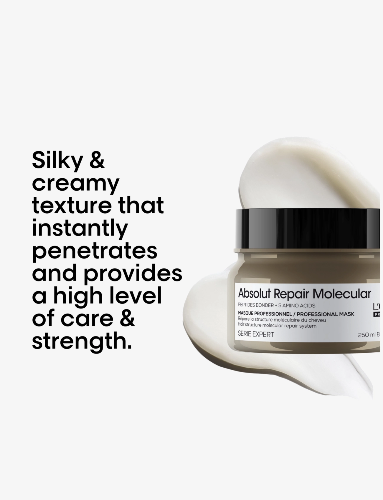 L'Oréal Professionnel - Absolut Repair Molecular Rinse-off Mask - hårinpackning - clear - 3